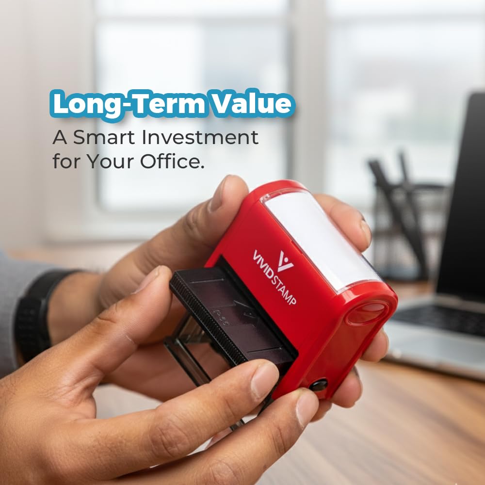 Action Required Office Self Inking Rubber Stamp (Red Ink) - Large