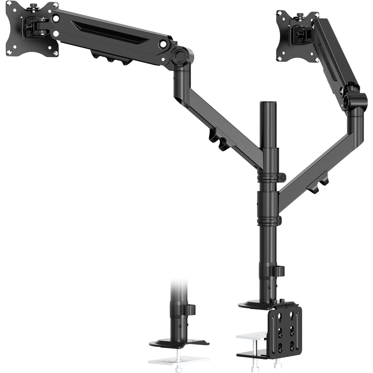 STANDOPIA Dual Monitor Mount for 17 to 40 inches, Holds up to 26.4 lbs, Monitor Desk Arms for 2 Monitors Vertical/Parallel Placement, with Clamp/Grommet Base, VESA Mount 75/100 mm