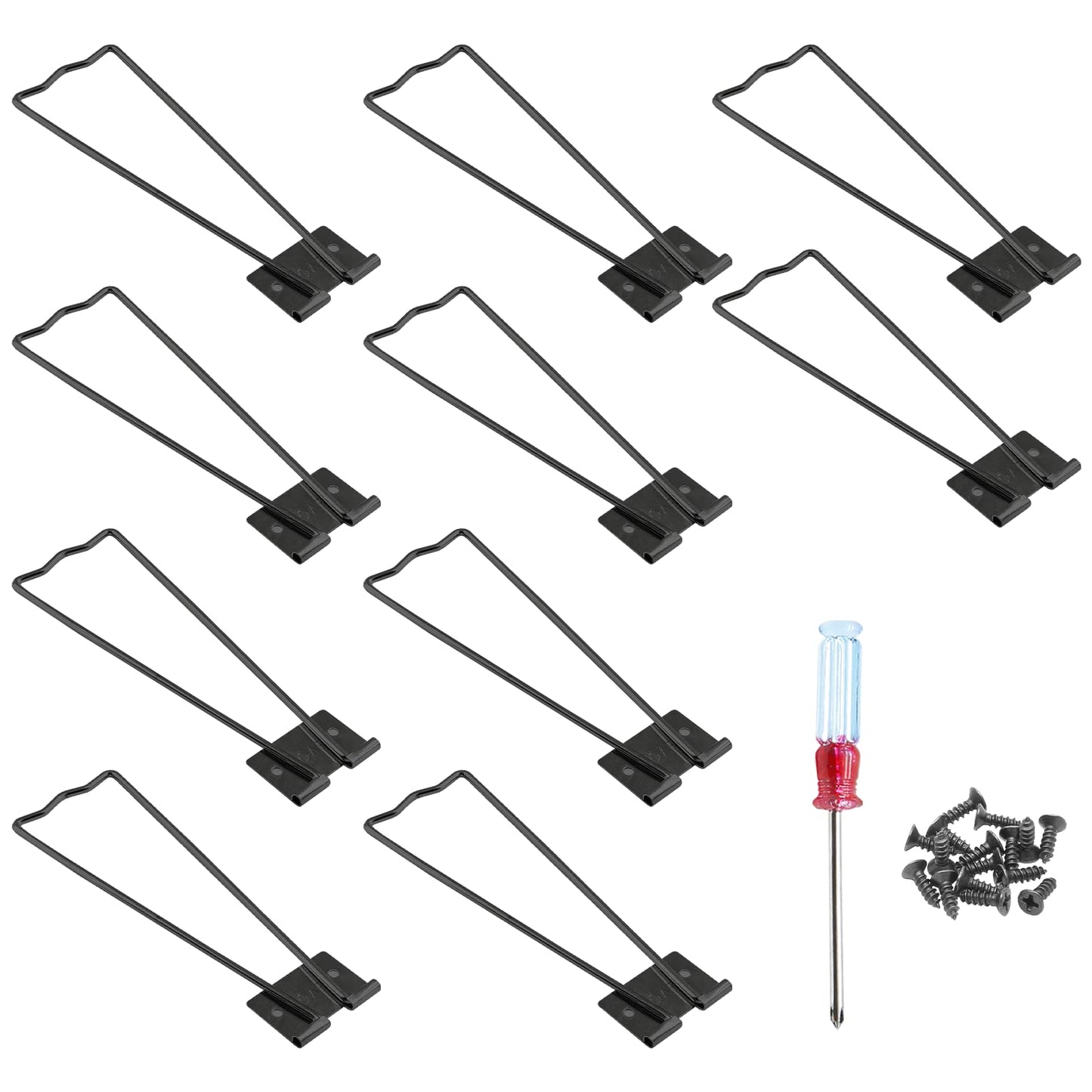 Rierdge 10 Pcs Easel Back, Iron Picture Frame Easel Back, Photo Frame Easel Back Stand with Screws & Screwdriver (Black)