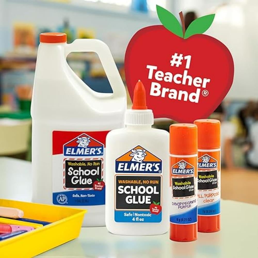 Elmer's Disappearing Purple School Glue Sticks, Washable, 7 Grams, 30 Count - Posters, Back to School, Bulk Pack for Classrooms, #1 Teacher Brand