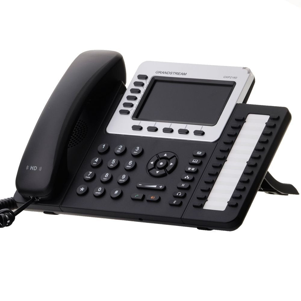 Grandstream GXP2160 IP Phone | 6 Lines, 6 SIP Accounts | 4.3-Inch Color Display | Dual-Port Gigabit Ethernet with Integrated PoE