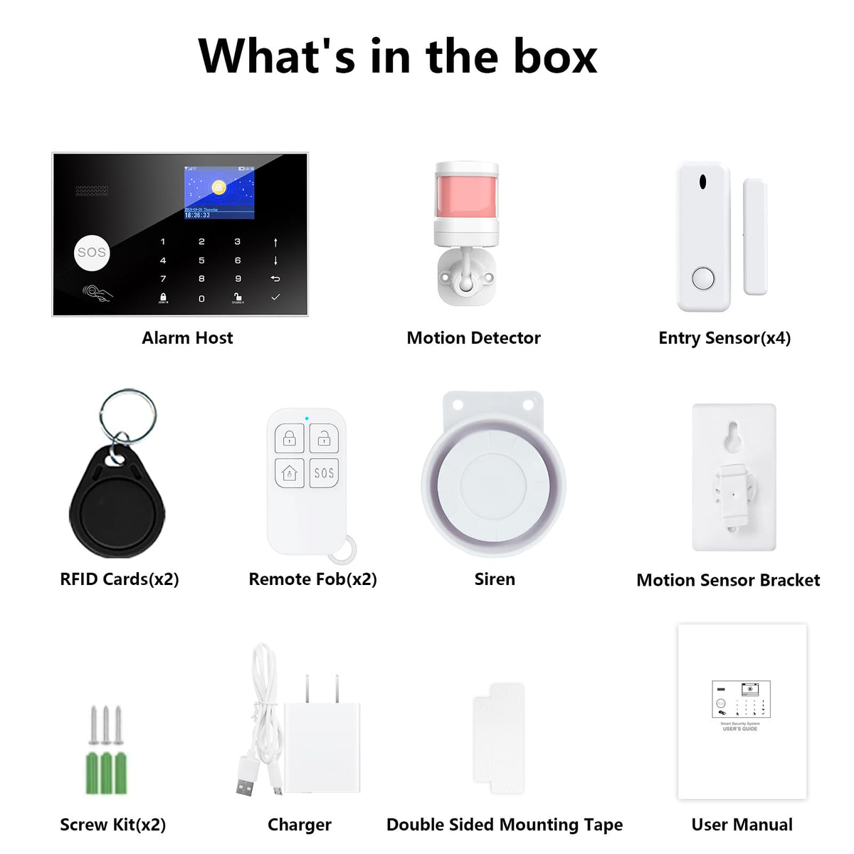 Home Security System, Wireless WiFi Tuya Smart Home Alarm System, No Monthly Fee, for Kids and Pet Safety, Compatible with Alexa and Google, for Apartment House Office, Villa(11 Pieces)