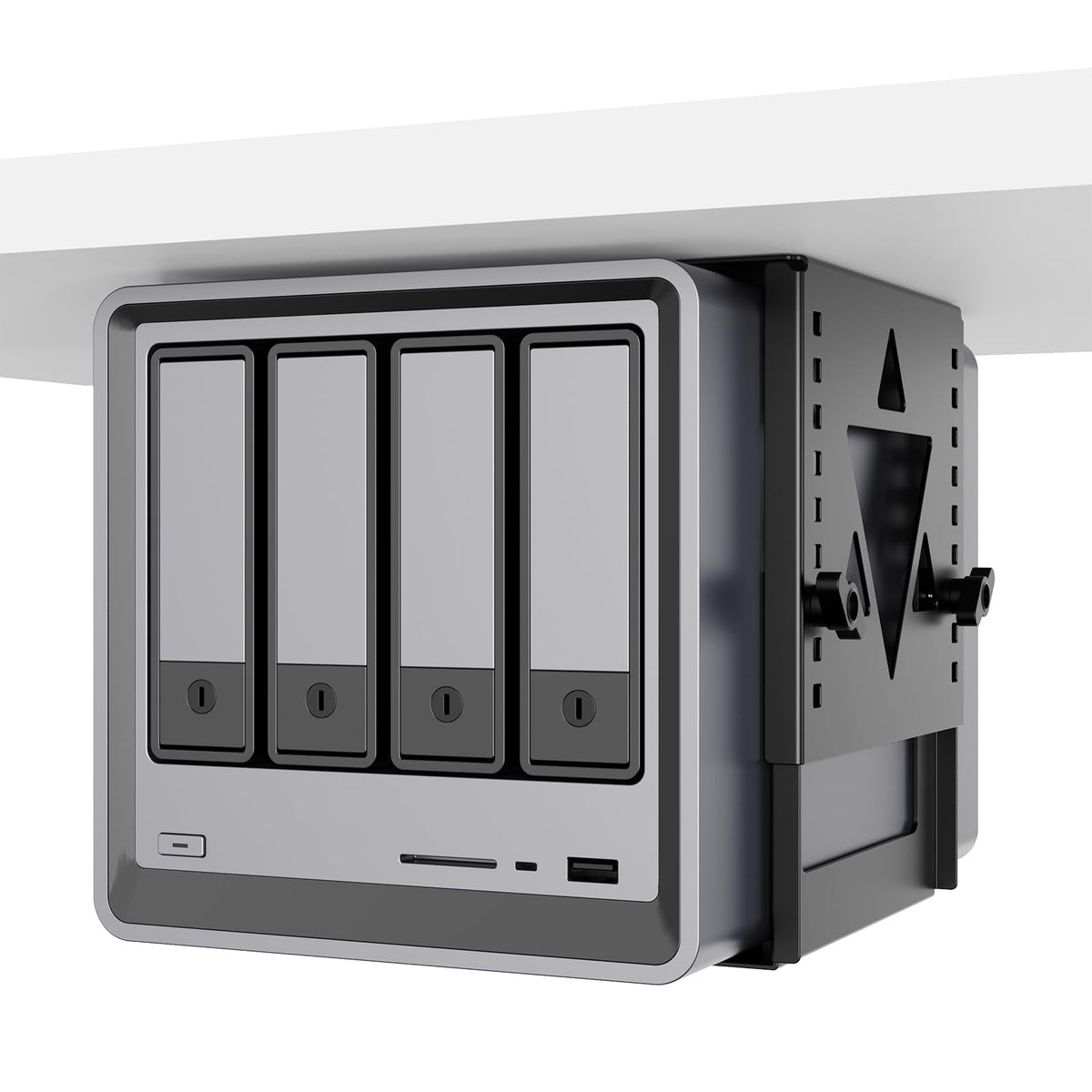 PUTORSEN Under Desk Mini PC Mount NAS Mount Bracket Holder, Height and Width Adjustable CPU Holder for Mac mini Desktop Computer, Mini PC, Small Form Factor Desktop Tower
