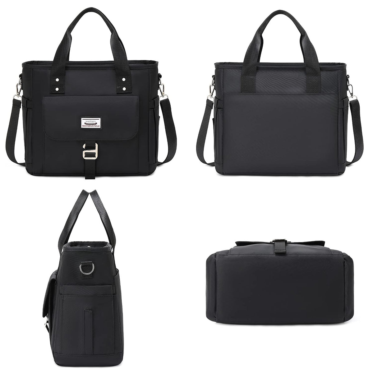 Weitars Insulated Lunch Bag for Men Women,Leak Proof Lunch Box for Work,Extra Large Lunch Tote Bag With Removable Shoulder Strap with Side Pockets,Reusable Lunch Cooler Purse For Picnic Hiking
