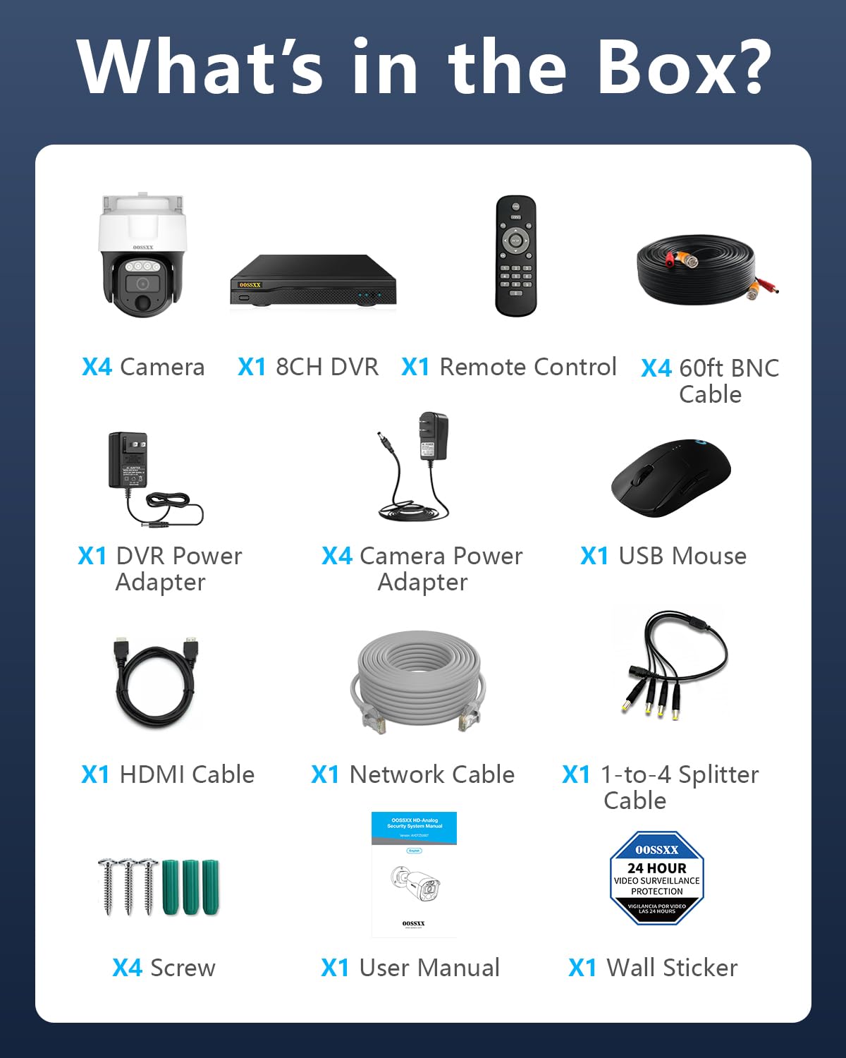 (2026 New) 4K PTZ Wired Outdoor Security Camera System, 8CH DVR with 1TB HDD, 4 Cameras, Remote Control, No Monthly Fee App, 122° Wide Angle, AI Human Detection, Audio Mic, IR Night Vision, Indoor
