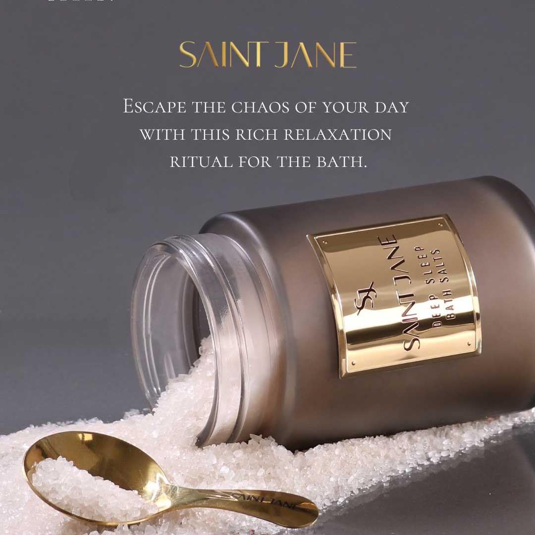 SAINT JANE - Deep Sleep Bath Salts with Magnesium + Peptides | Luxury, Floral-Infused, Clean Skincare (12 oz | 355 ml)