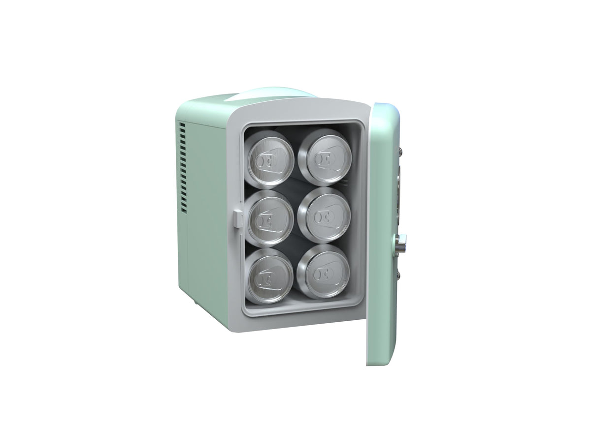 Frigidaire EFMIS171 Retro Mini Portable Personal Fridge - Ideal for Home, Office or Dorm - Includes Carrying Handle, AC/DC Wall/Car Charger (Green)