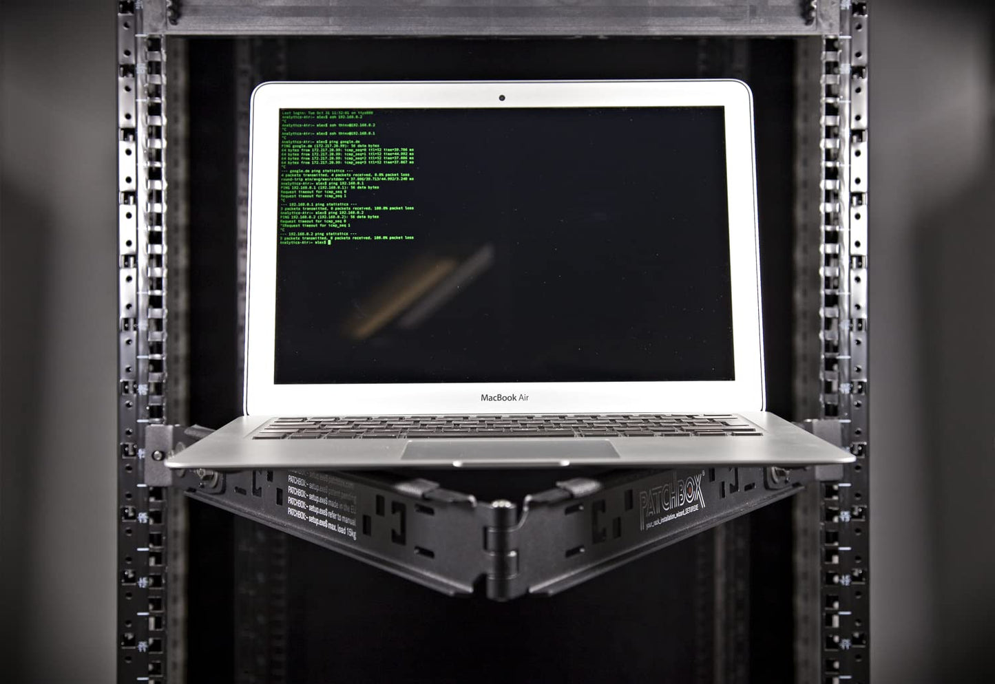 PATCHBOX Setup.exe 3 Installation Tool - Easy Mount for Patch Panels Servers Fits 19” Rails, Square and Threaded Holes - Computer Cabinet and Network Racks - Laptop, Device Workshelf, Holds 110 lbs