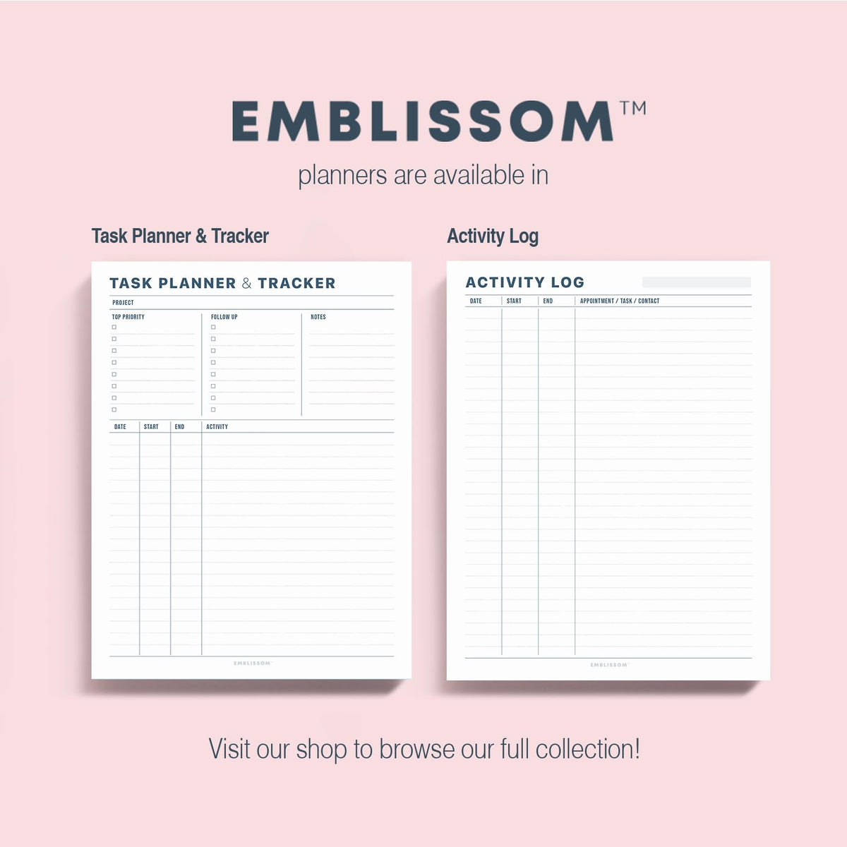 Task Planner & Tracker 8.5 x 11 Tear-Off 70 Sheet Planner Pad – Project Organizer with Time Log, Top Priority, Follow-Up – Notepad for Home & Office (White, Minimalist, 2 Pack)