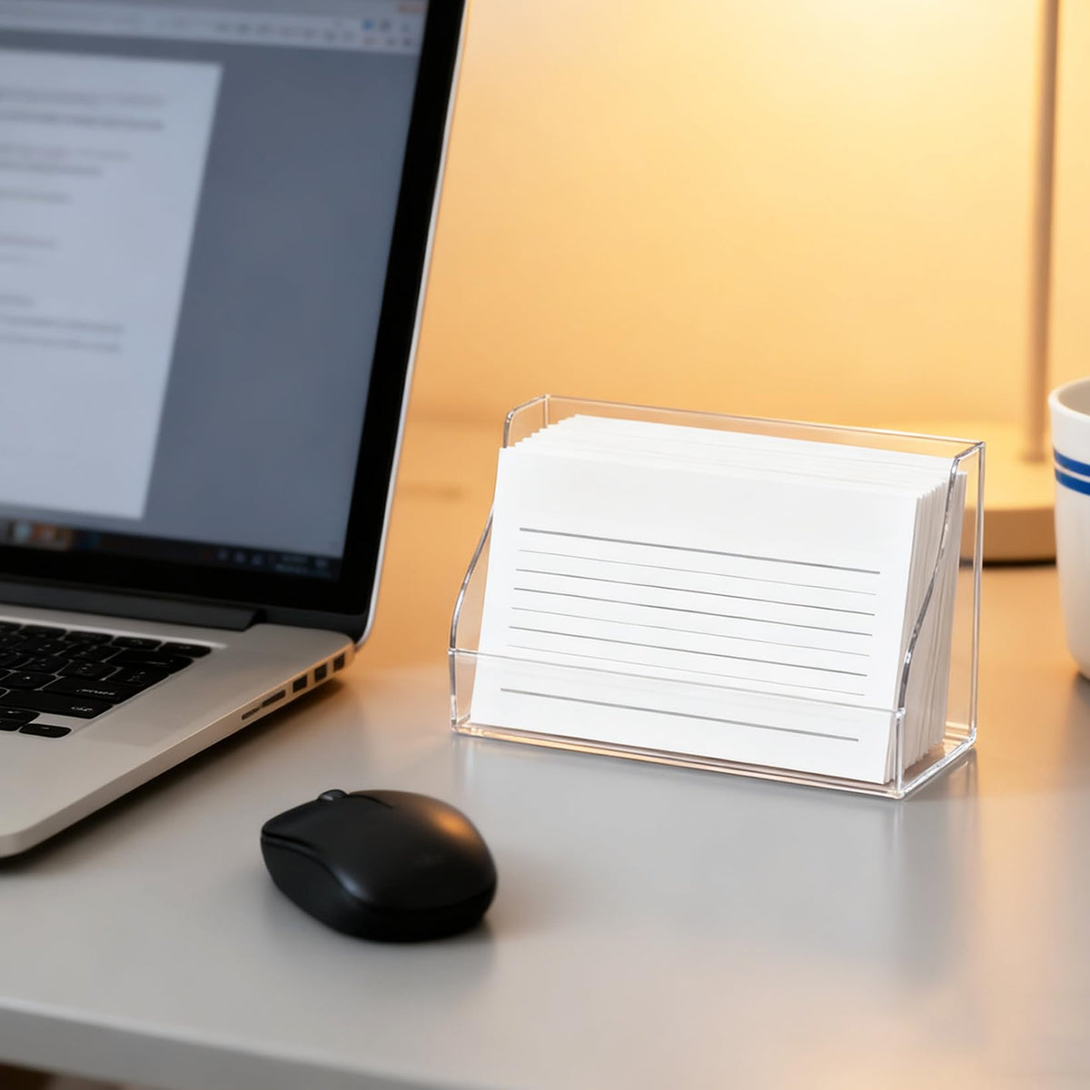 Goklmn 2 Pack Index Card Display Stand 5x8 Inch Acrylic Cards Holder for Desk Clear Postcard Stand Note Card Holder Index Cards Organizer Case Business Card Stand for Office Business