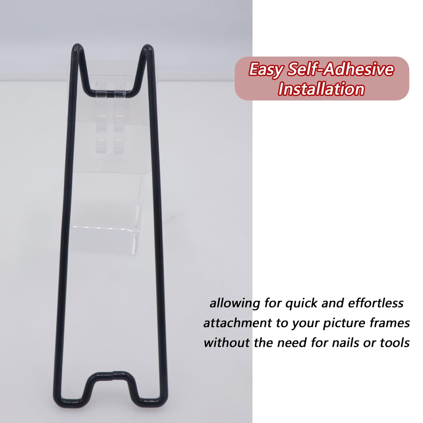 Joyangy 5 PCS Adjustable Metal Picture Frame Easel Backs, Self Adhesive Photo Frame Stands for Frames, Stainless Steel Easel Back Supports for Photos Paintings Display, 7.09"×2.17"