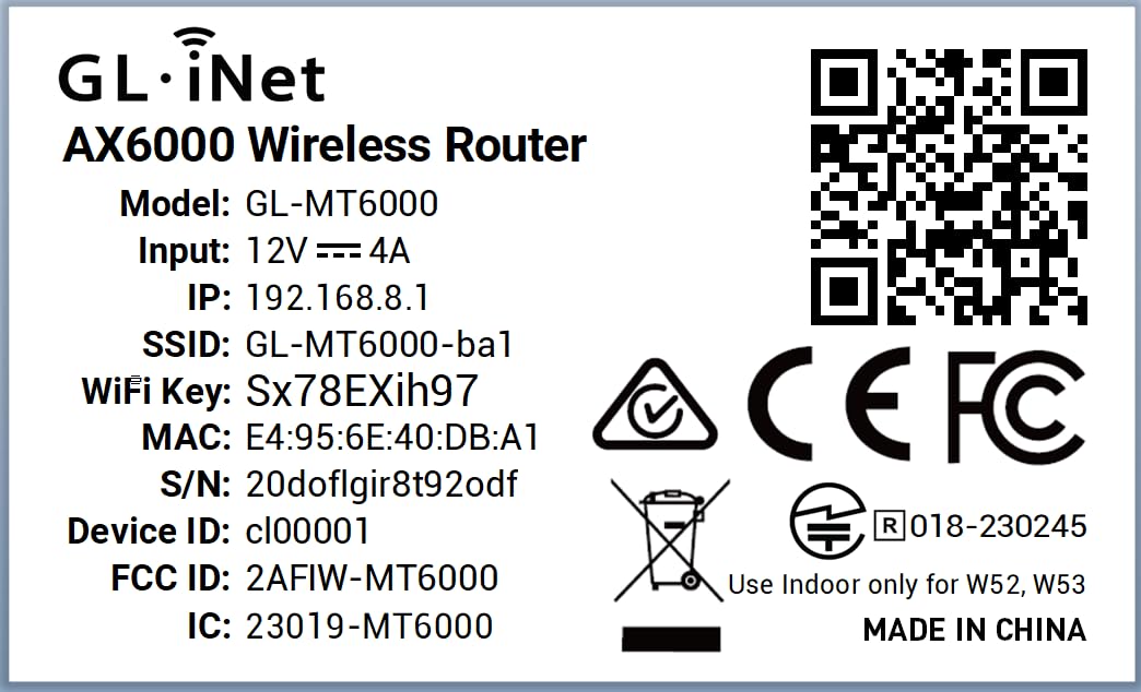 GL.iNet GL-MT6000 (Flint 2) WiFi 6 High Speed Gaming Routers for Wireless Internet, 2 x 2.5G Ethernet Ports for Fiber Optic Modem, Long Range Computer VPN WiFi Router, Home & Business