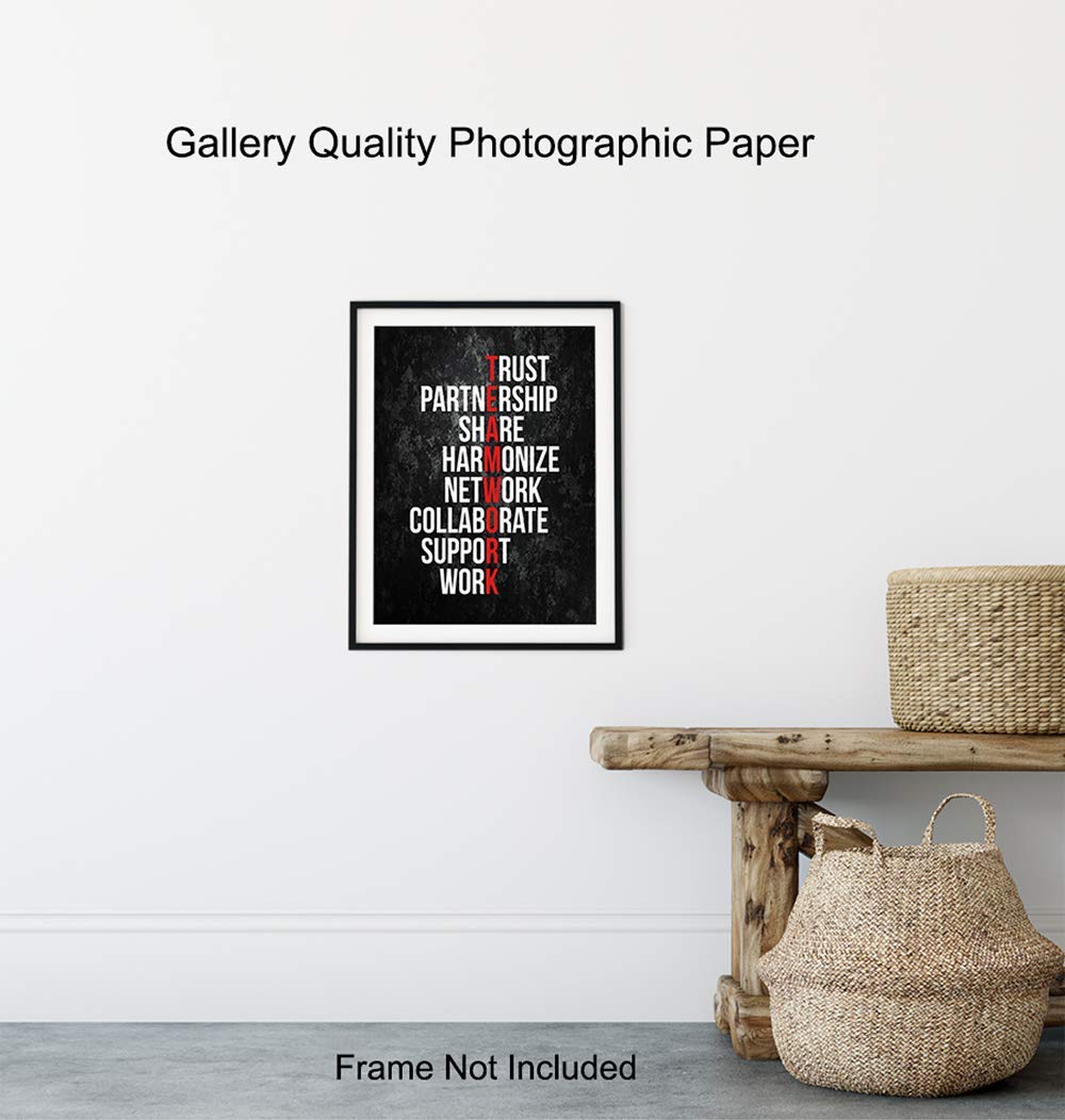 Motivational Office Wall Art Decor - 8x10 Decoration for Business, Home, Apartment - Great Inspirational Gift for Entrepreneur, Executive, Manager, Team Leader - Unframed Poster Picture