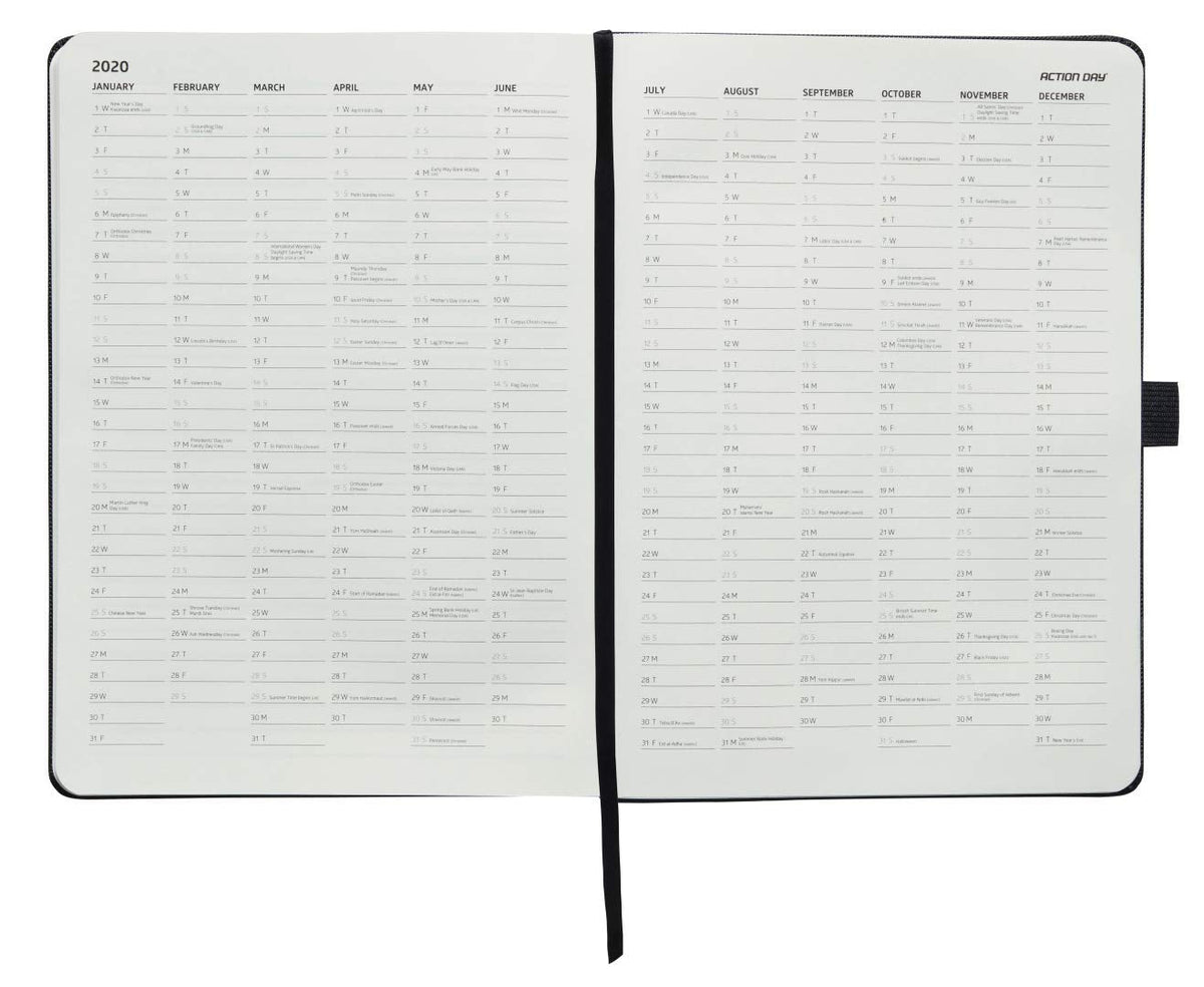 Action Day 2026 Weekly Planner - Effective Planning System to Increase Productivity,To-Do List,Weekly Goals,Projects,Teamwork,Daily Diary,Yearly & Monthly overview, Notes Pages (Black, 7x9 Inch)