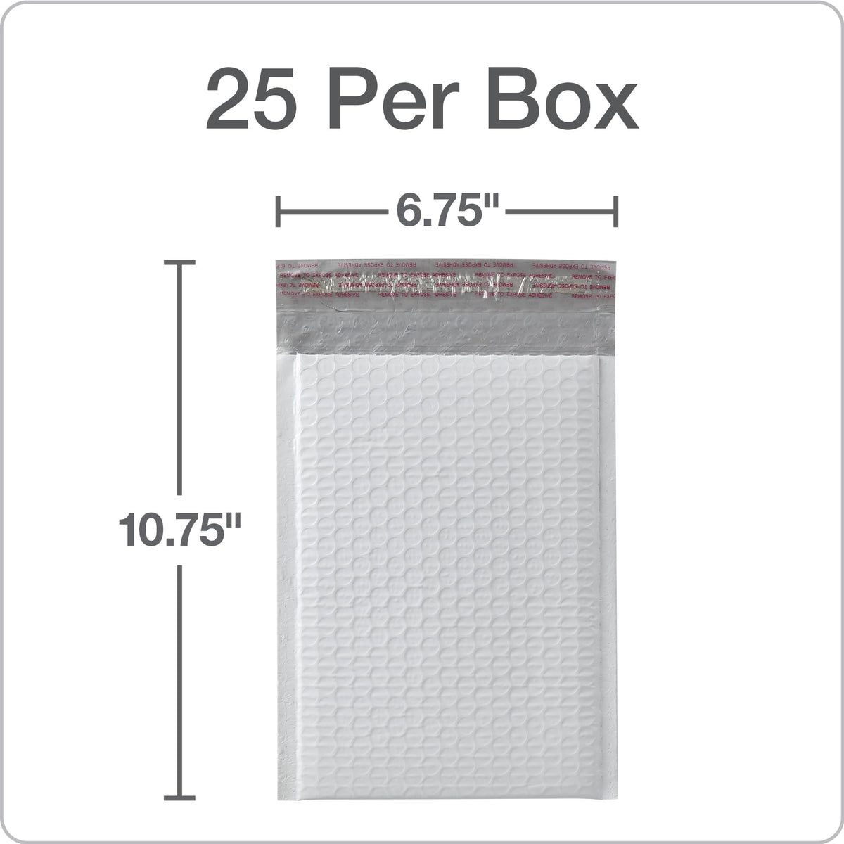 Quality Park Bubble Mailers, 6 x 9 Shipping Envelopes, Water Resistant White Poly Padded Mailers, Redi-Strip Peel Off Closure, 25 Per Box (1002347)