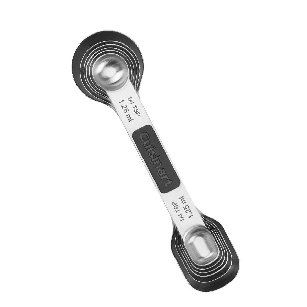 Cuisinart CTG-00-6MSP Stainless Steel 6P Set of Magnetic Measuring Spoons, Black & Silver