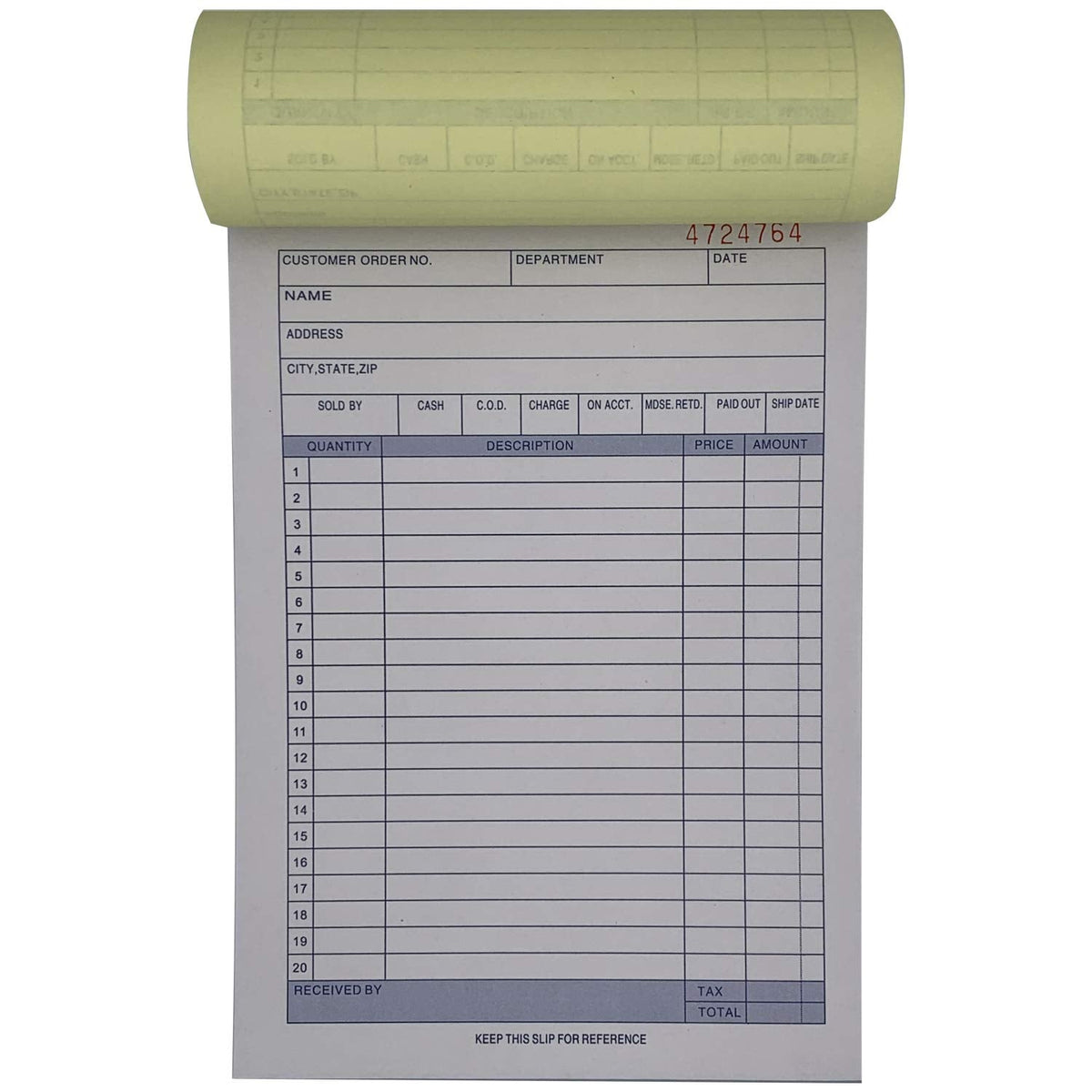10 Pack Large Sales Order Book Receipt Invoice Duplicate Carbonless 50 Sets 5.5" X 8"5