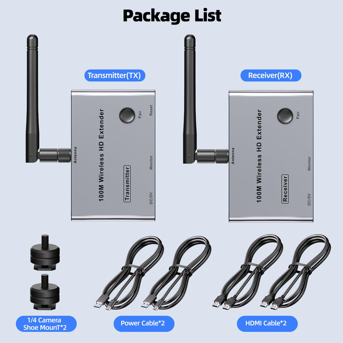 Wireless HDMI Transmitter & Receiver,Wireless HDMI Extender Kit for Streaming Video and Audio to Monitor from Laptop/PC/TV