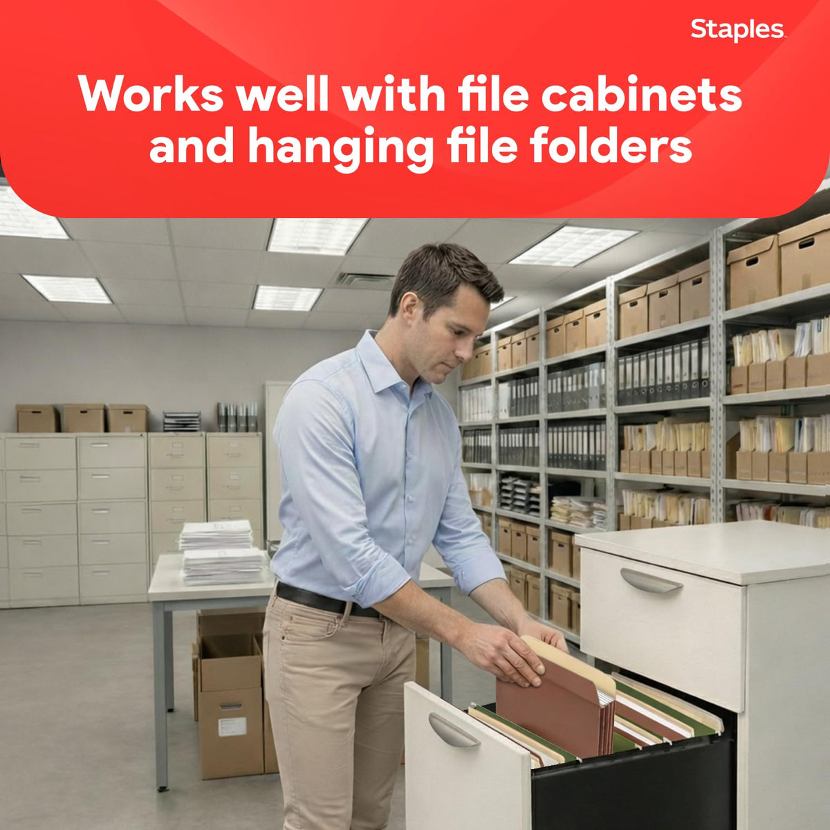 Staples Reinforced Expanding File Pockets, Legal Size, 3.5‑Inch Expansion, Heavy‑Duty Brown Accordion Folders – 25/Pack