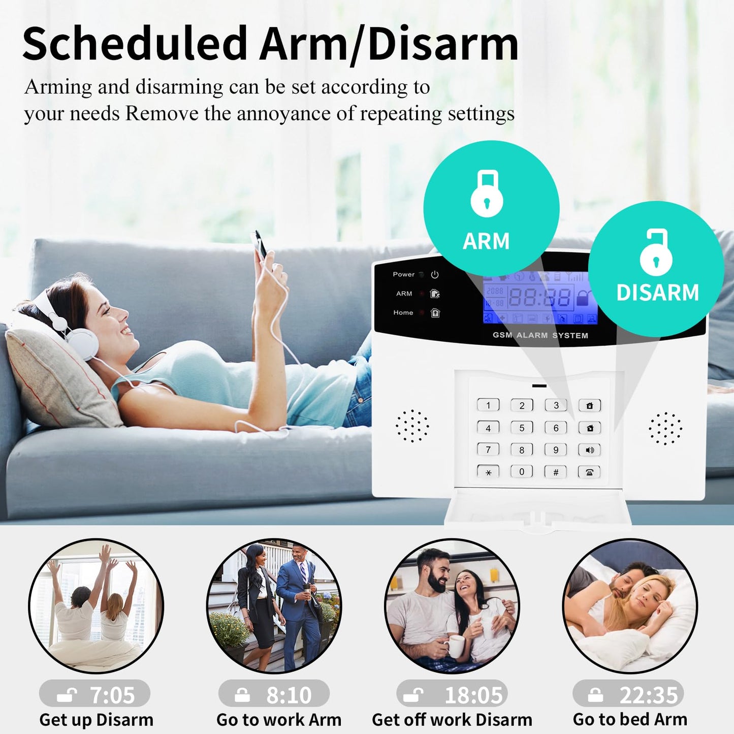 D1D9 24pcs Wireless DIY Home Burglar Alarm System, 4G WiFi GSM, No Monthly Fee,Home Security with App Alert