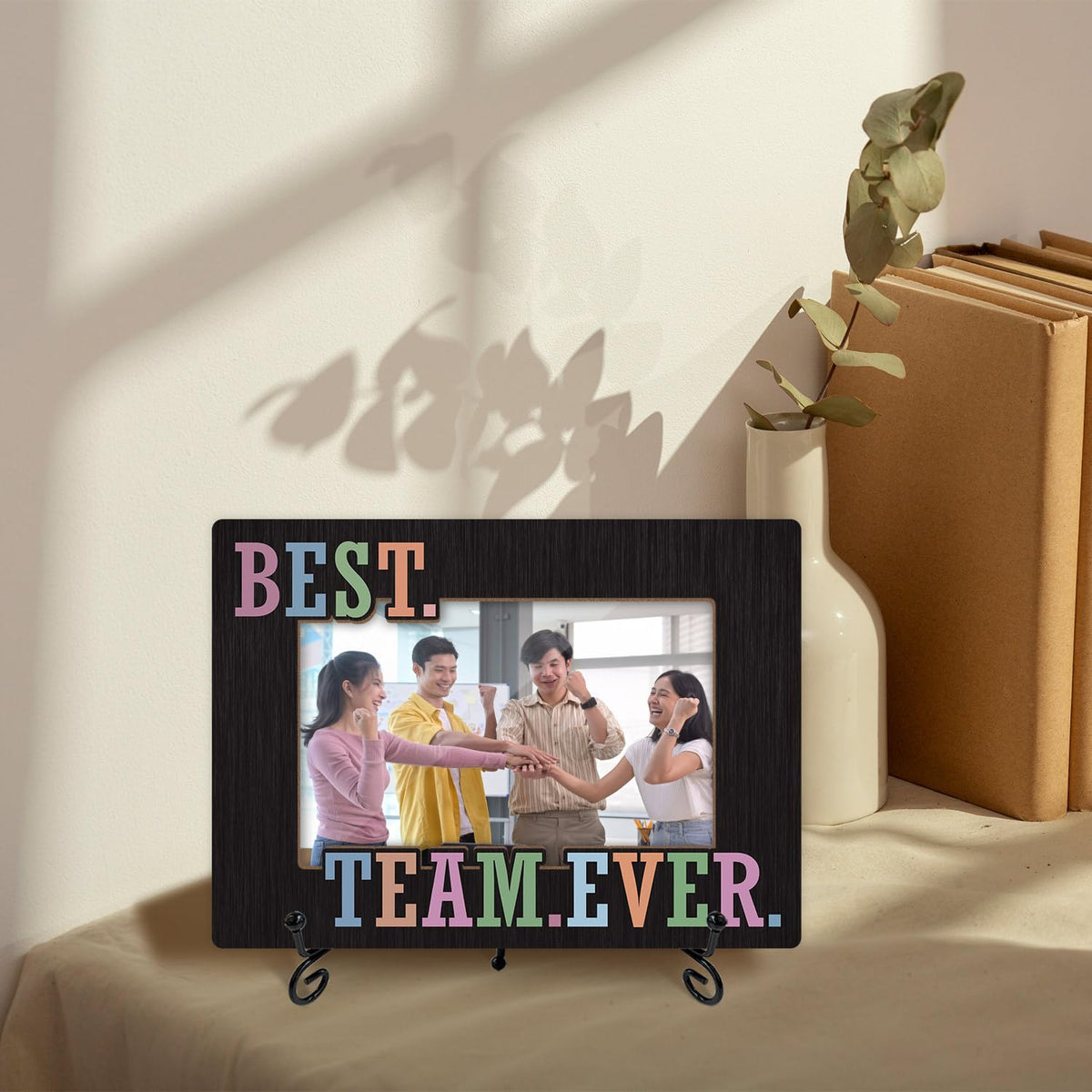 Qssfdgg Best Team Ever Picture Frame, Team Gifts for Employees Coworker Boss Staff, 4x6 Photos Frame with Stand for Home Office Tabletop Display Decorations-08