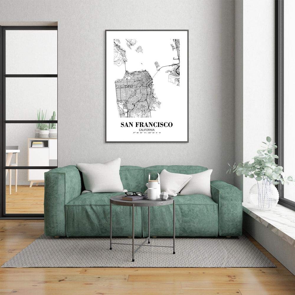 Eleville 8X10 Unframed San Francisco California City View Abstract Road Modern Map Art Print Poster Wall Office Home Decor Minimalist Line Art Hometown Housewarming wgn474