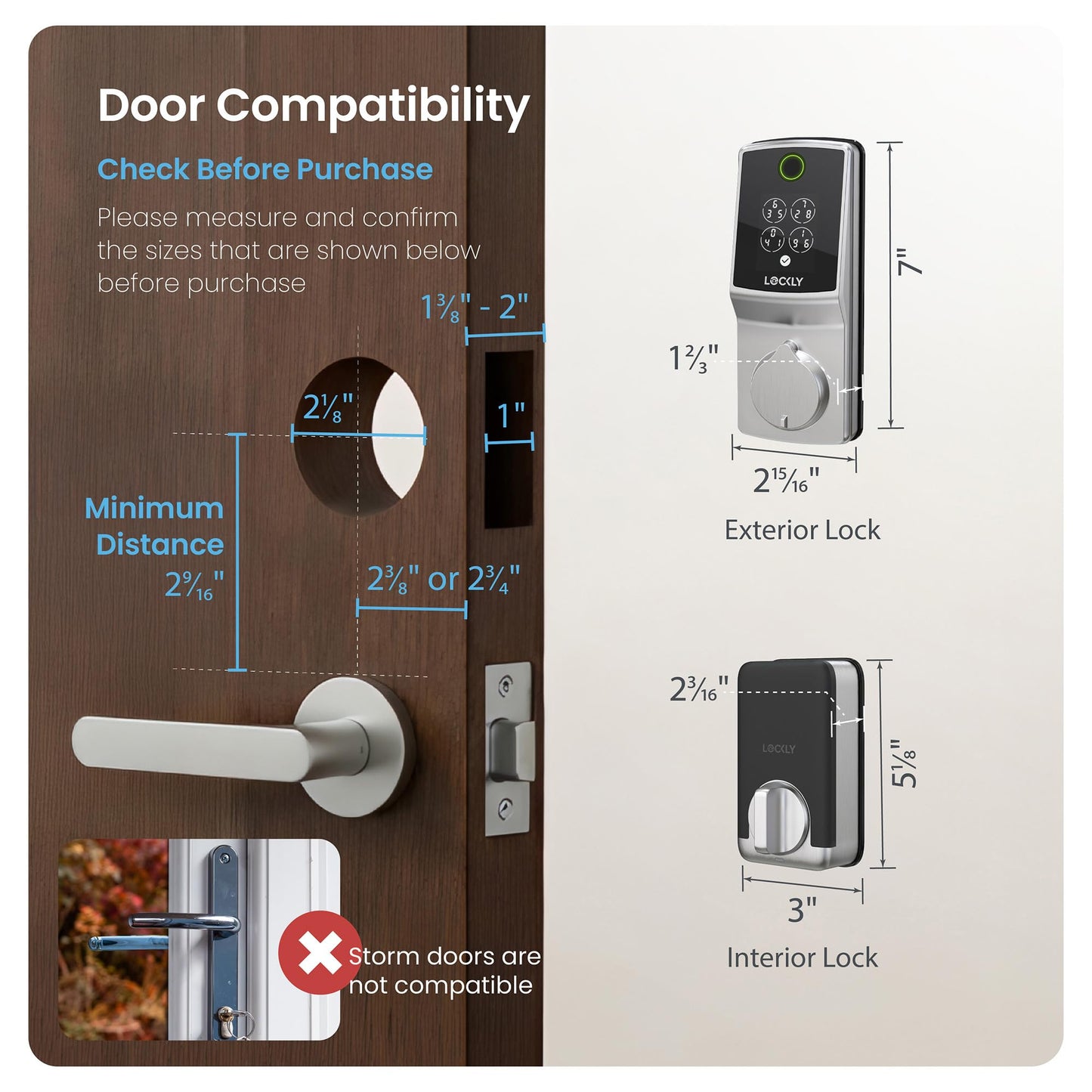 Lockly Secure Pro (Latest Version), Smart Lock with Built-in Wi-Fi, New-Gen Fingerprint Door Lock, Keyless Entry Deadbolt, PIN Genie Keypad, Auto Lock, App Remote Control, Easy Installation