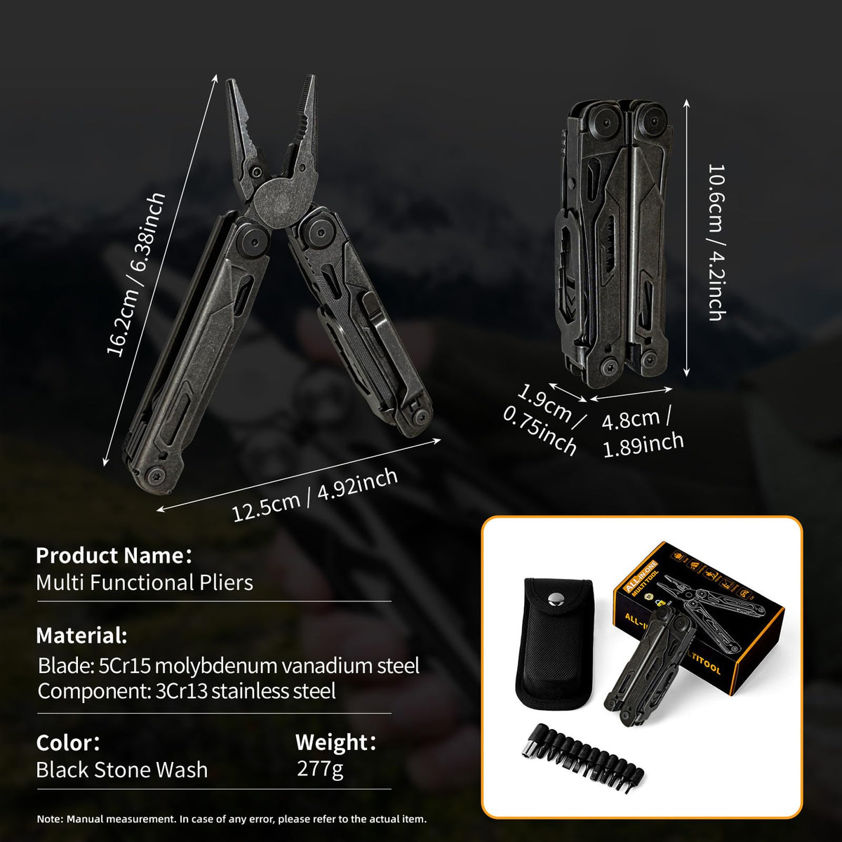 34-in-1 Multitool Pliers with Scissors,Bottle Opener, Allen Wrench,Rope Cutters,File, Saw, Screwdrivers,Stainless Steel Multi Tool with Carrying Pouch Ideal for Camping Survival & Gift for Dad Him Men