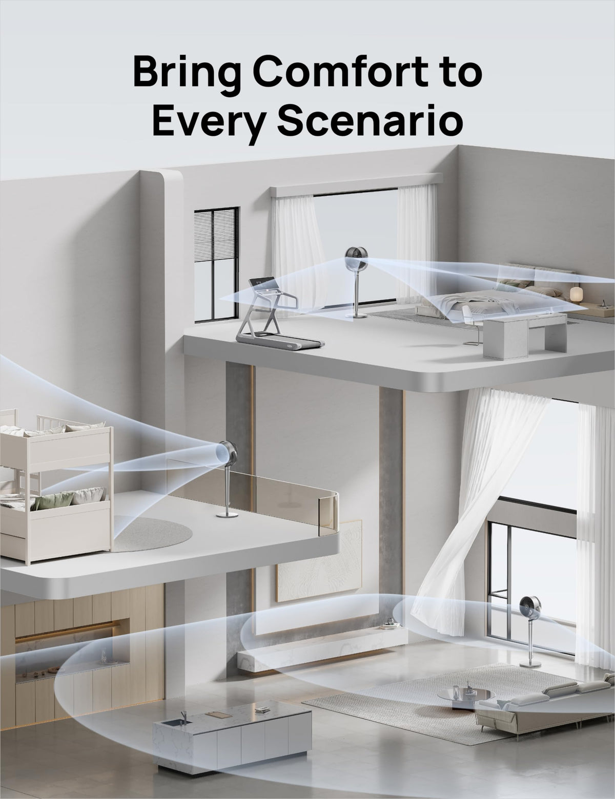 Dreo Smart Fan for Bedroom, 110ft Pedestal Fan with DC Motor, 150Β°+120Β° Omni-Directional Oscillation, Quiet Floor Fan with Smart Control, 9 Speeds, 6 Modes, 43'' Inches, 12H Timer, Wi-Fi/Voice/Alexa