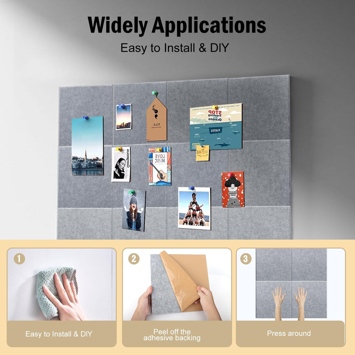 12Pack Acoustic wall Panels Panels 0.4" x 12" x 12" Soundproof Wall Panels Noise High Density Sound Dampening Panels Panels for Home Office Recoding Studio with self Adhesive Acoustic Panels.