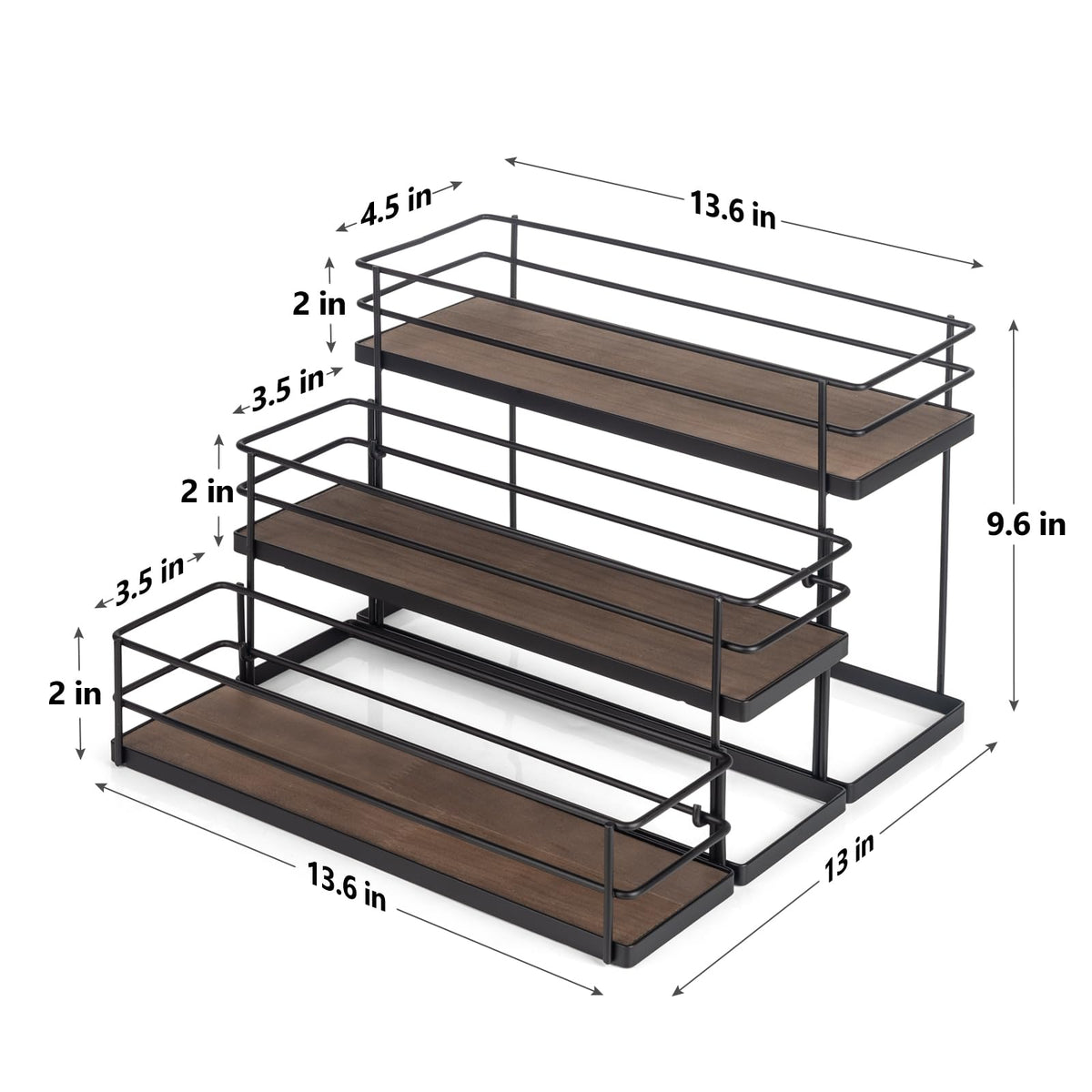 kimilus 12 Bottle Capacity Coffee Syrup Organizer 3 Tier Coffee Syrup Stand Shelf for Coffee Bar Kitchen Small Wine Rack for Bar Family Storage for Syrup Wine Dressing
