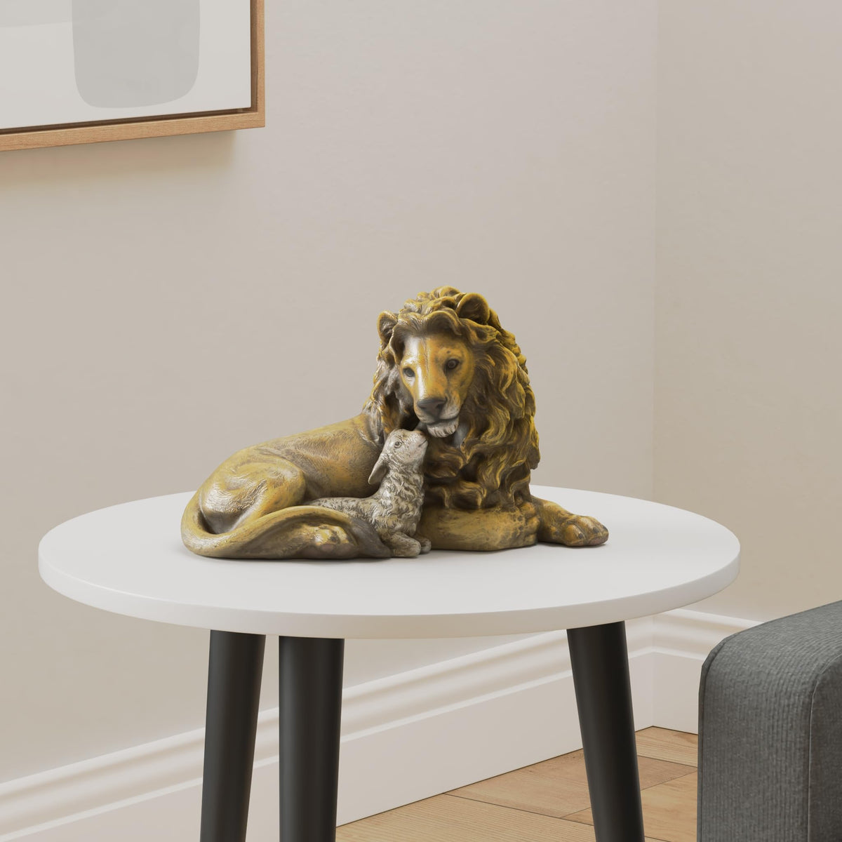 Roman Joseph's Studio, 6.5" H Lion and Lamb Figure, Christmas Décor, Devout Gift, Prayerful Inspiration