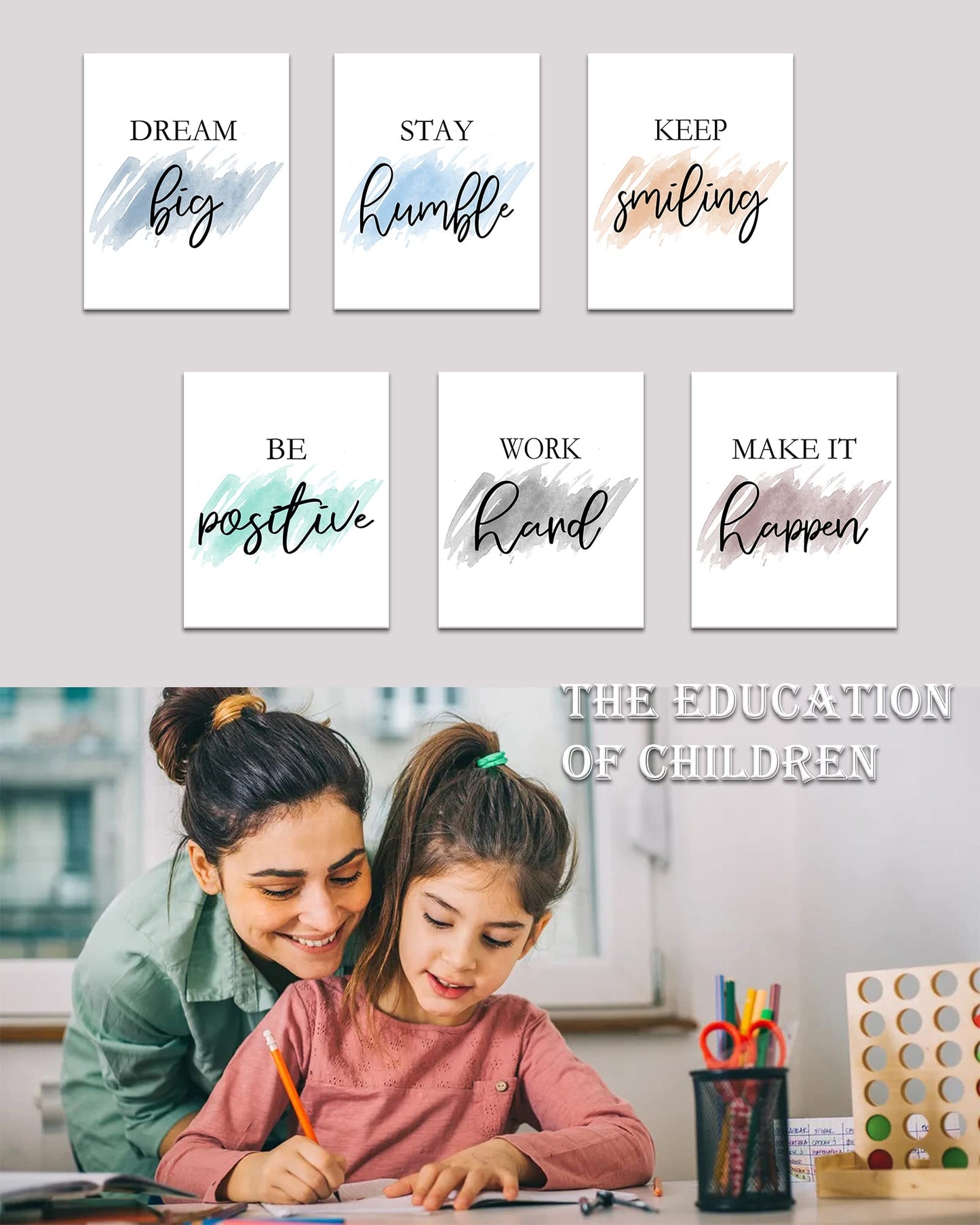 ๐๐ฟ๐๐ผ๐๐บ Motivational Wall Decor Inspirational Office Wall Art Quotes Wall Art for Living Room Encouraging Canvas Posters for Office Bedroom Sayings for Wall Decor - 8โ x10โ x6 PCS (๐๐ฟ๐ฎ๐บ๐ฒ๐ฑ)