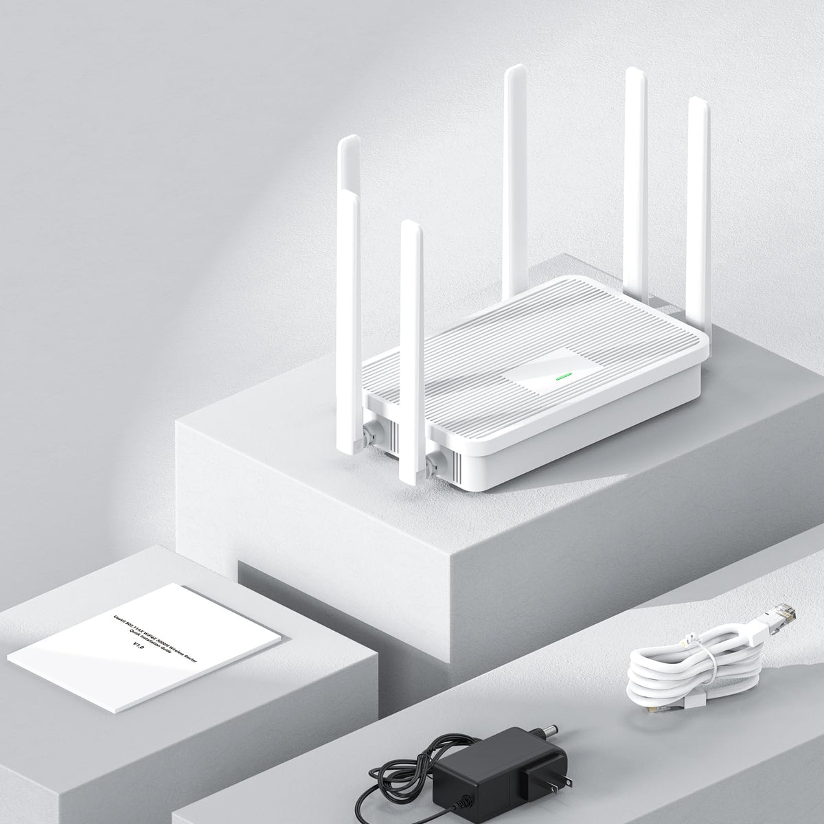 UeeVii WR3000K WiFi6 AX3000 WiFi Router, Dual Band 6-Antennas Wireless Router, Suitable for Wireless Bridge and AP, One-Click WPS&MESH, Good Heat Dissipation