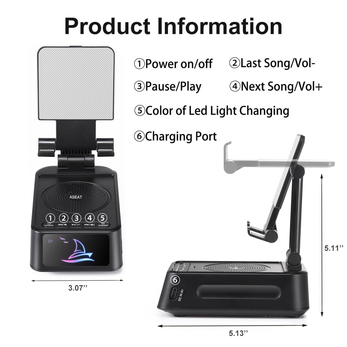 Cell Phone Stand Bluetooth Speaker for Christmas & Everyday Use - iPhone/Android Compatible, Unique Dad/Guy Gifts