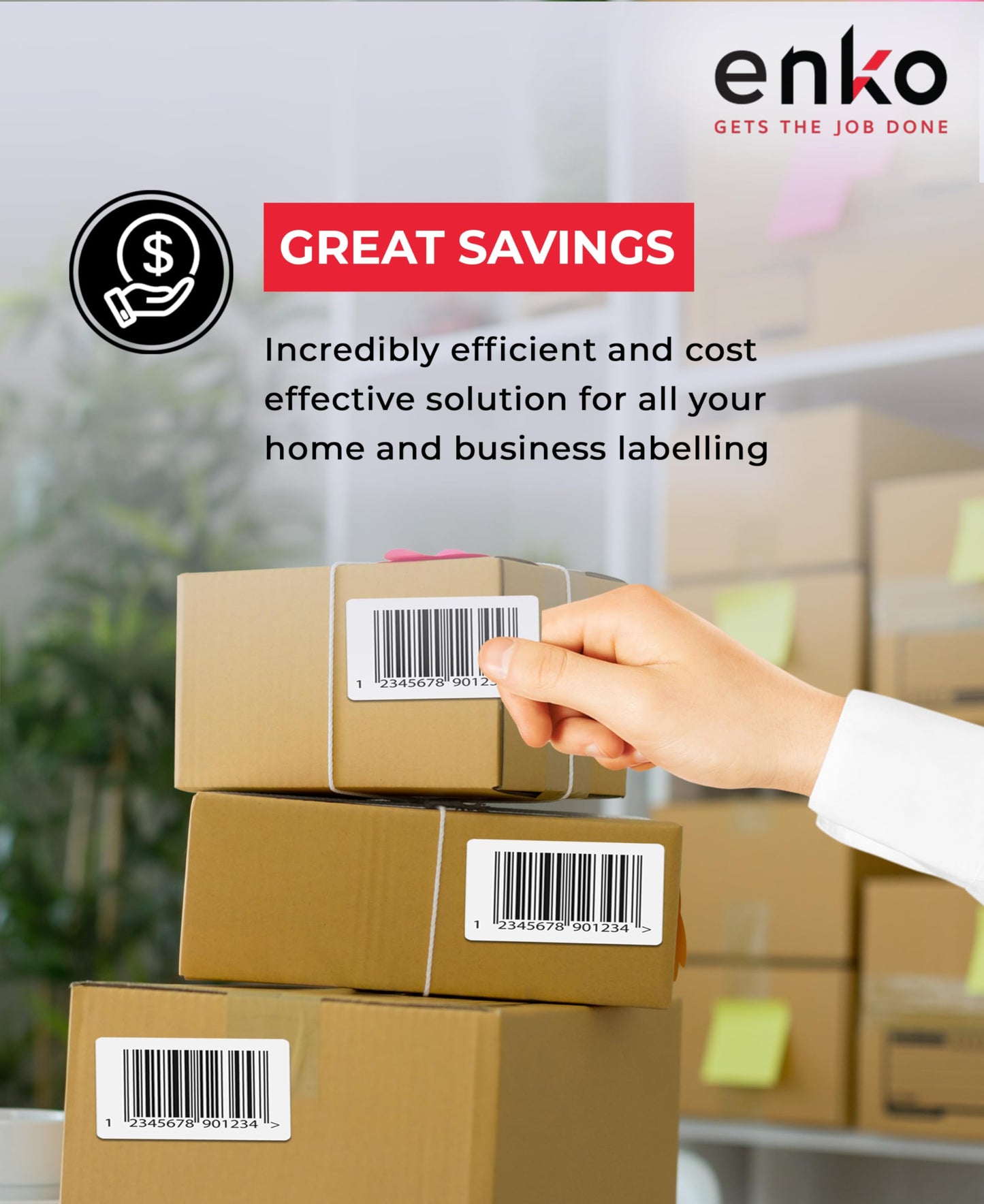 enKo 4" x 2" Labels for Zebra Desktop Printers (24 Rolls | 18,000 Labels) - Direct Thermal Address Mailing Shipping Barcode FBA Stickers FNSKU Label for Zebra and Eltron (Perforated)