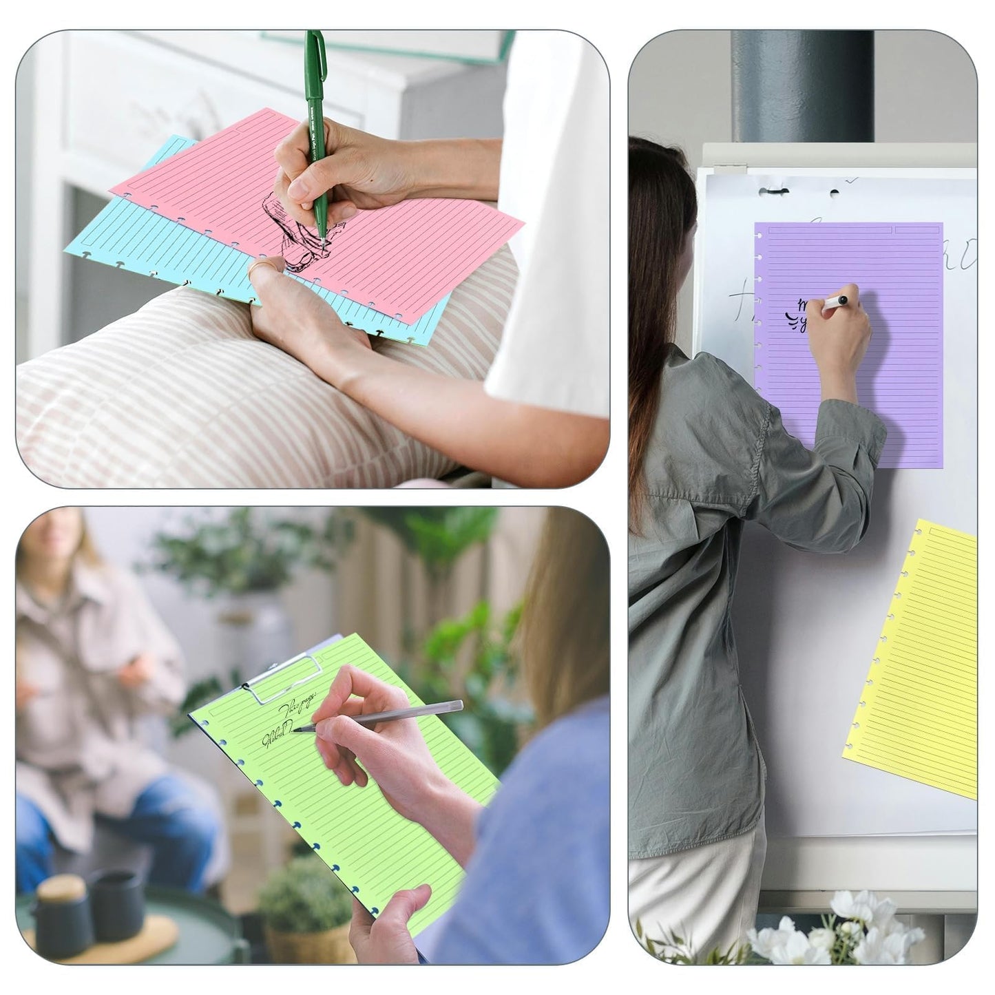 Discbound Refill Paper 120 Sheets, 8.5" x 11" Letter Size 11-Disc Planner Inserts for Note-Taking System, College Ruled, 5 Colors, 120gsm Refills Compatible with TUL/ARC/Notebook