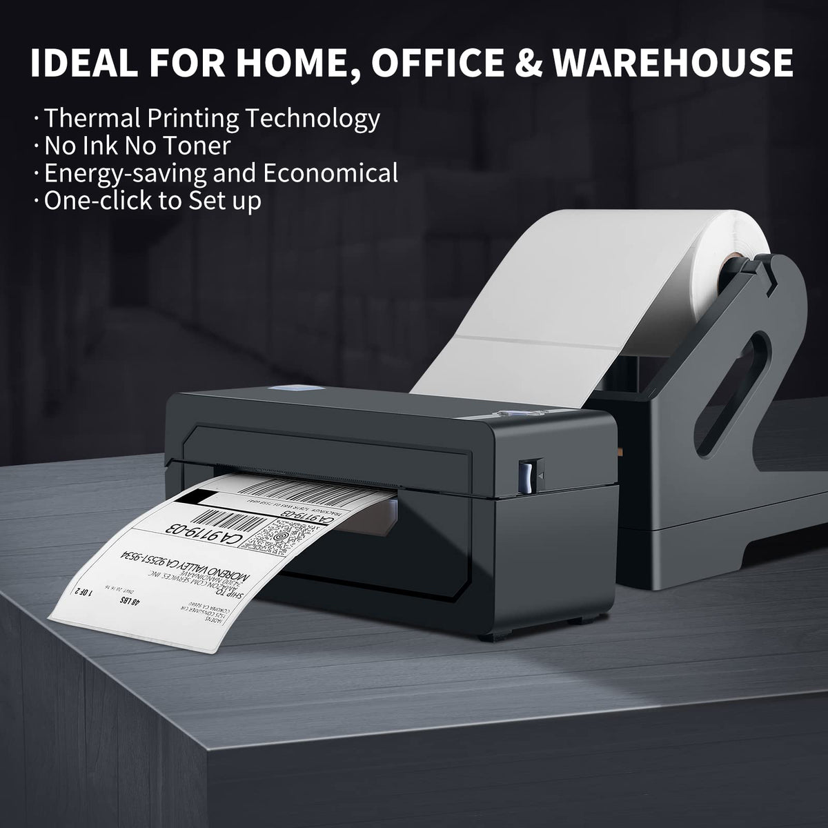 JADENS Bluetooth Thermal Shipping Label Printer – Wireless 4x6 Shipping Label Printer, Compatible with Android, iPhone, Windows & Mac, Widely Used for, Amazon, Shopify, Etsy, USPS(Blue)