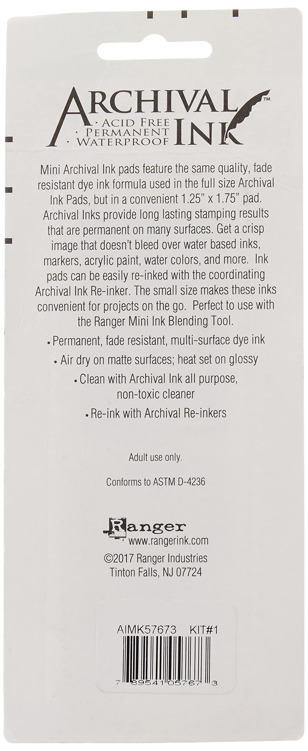 Ranger RGRAIMK.57673 Ranger Archival Mini Ink Pad Set 1 Archival Ink Pad Set Mini 1