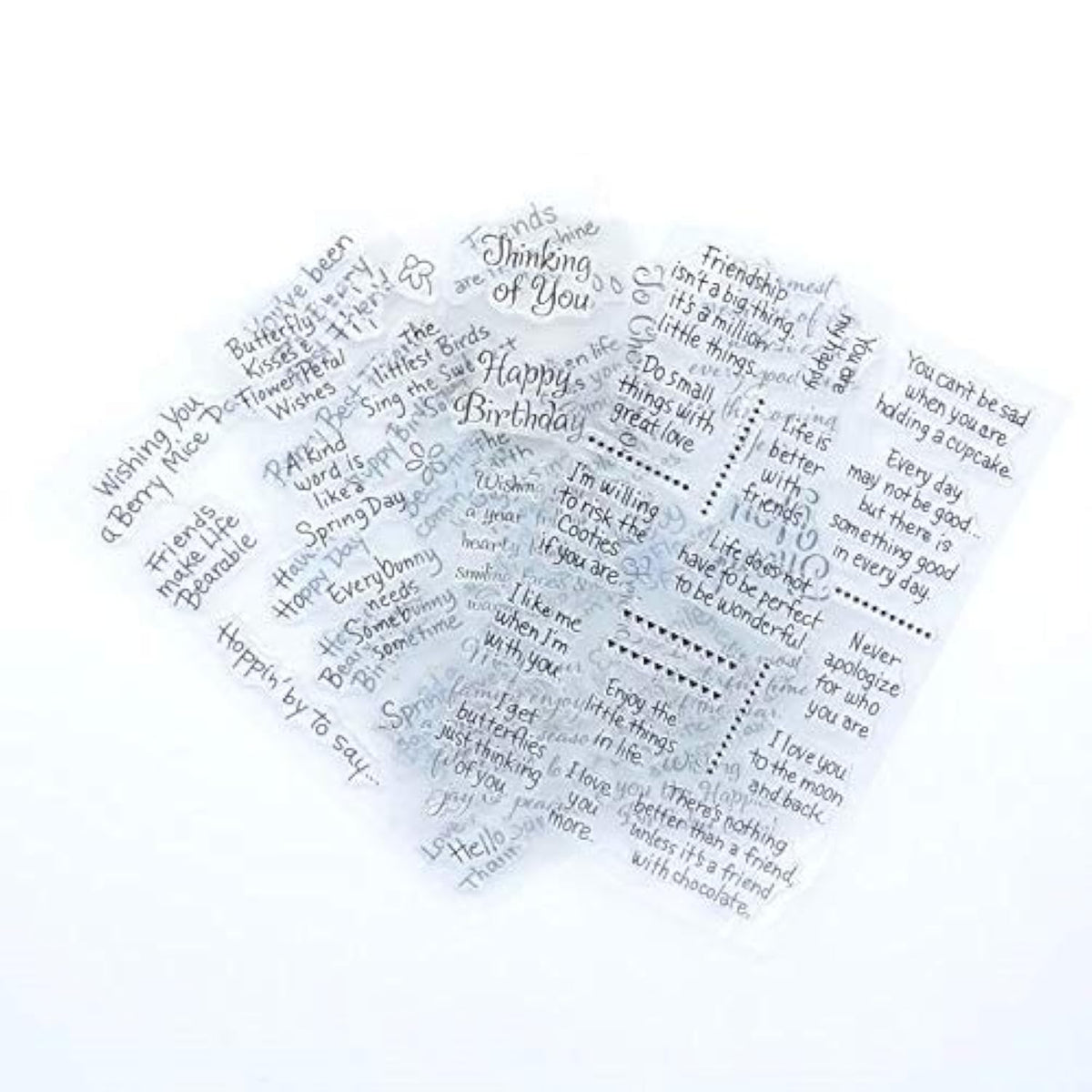 Welcome to Joyful Home 4pcs/Set Different Sentiments Rubber Clear Stamp for Card Making Decoration and Scrapbooking