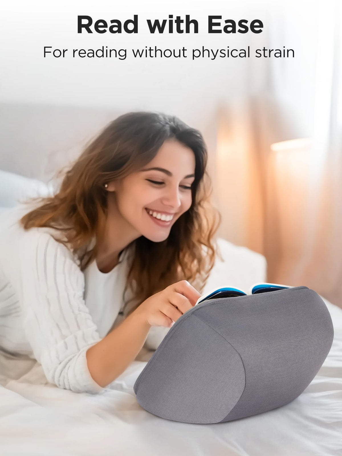 InnoGear Lap Beanbag Pillow Stands Book Holder, Hands-Free Tablets Mount Holder Cozy for Reading in Bed Desktop Accessories for iPad Kindle Books E-Reader