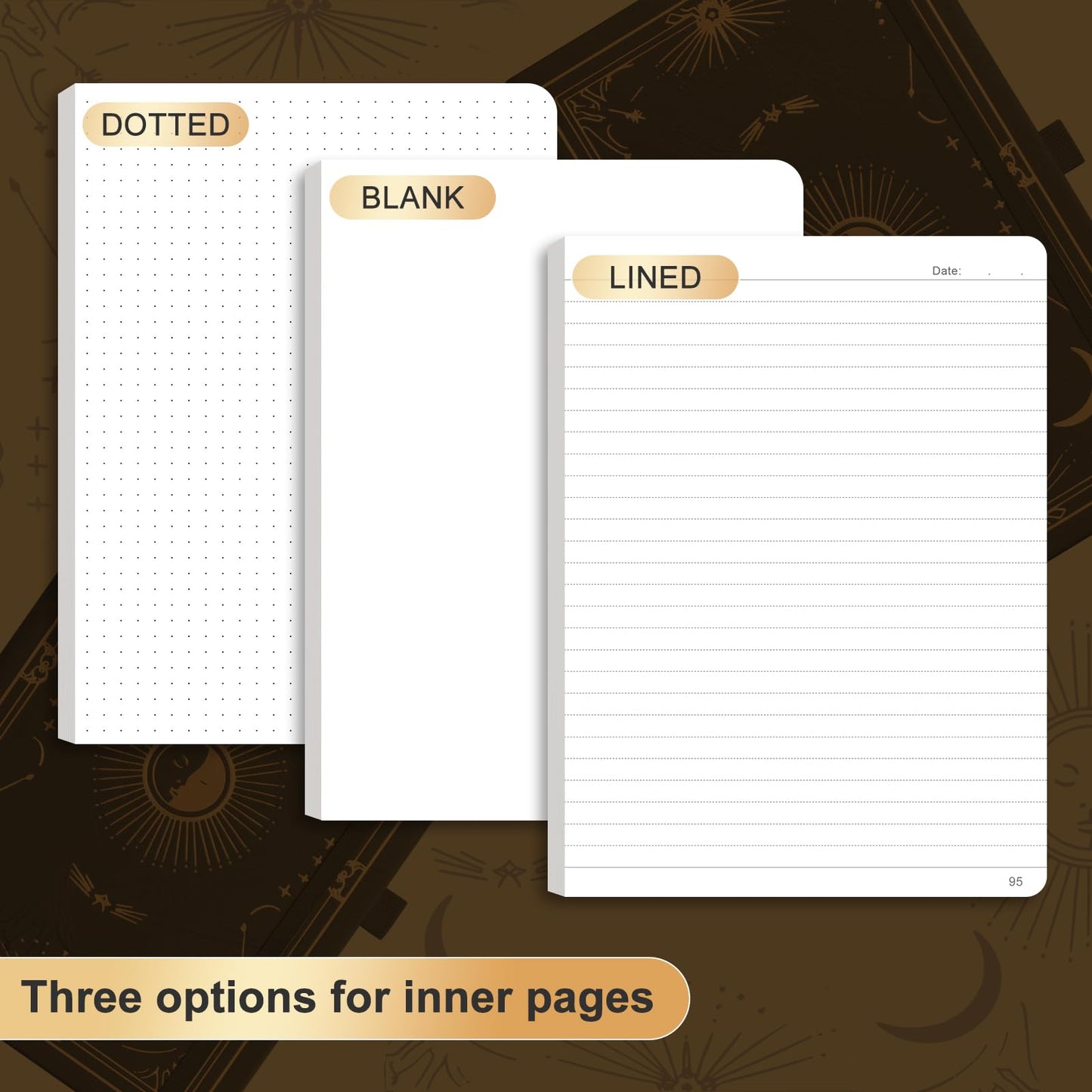 LOAPEM Blank Journal for Women Men, 192 Pages A5 Notebook Journal, Hardcover Notebook with 100Gsm Thick Pages, Leather Note Book for Writing, Travel, Business, Office, Prayer 5.7 x 8.3,Black