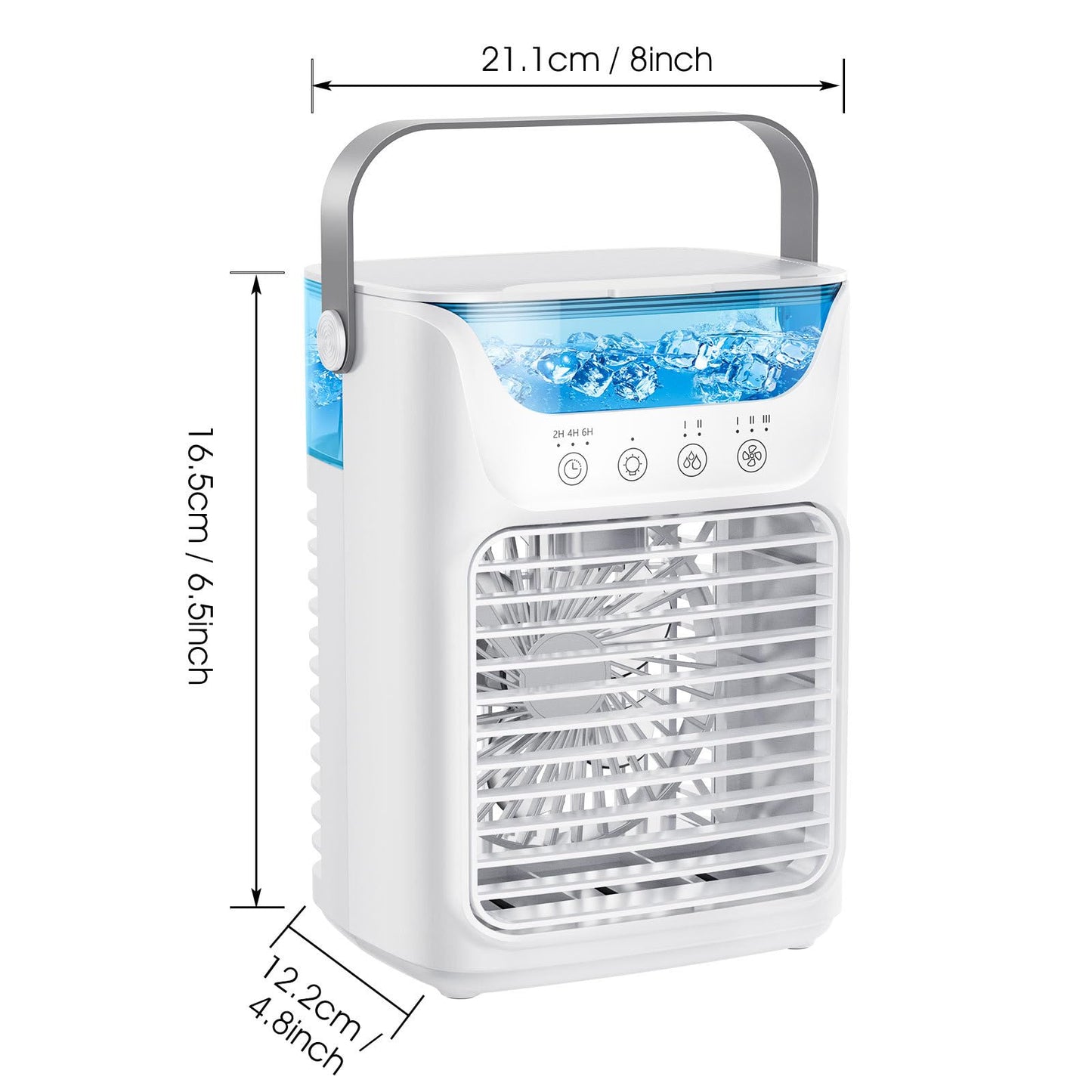Portable Air Conditioners Personal Air Cooler, 3 in 1 Evaporative Air Cooler with 3 Wind Speeds, Large Water Tank, LED Night Lights, 6H Timer, Air Cooling Fan for Bedroom Office