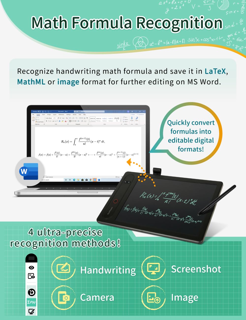 PenPower RemoteGo LCD Writing Pad | LCD Panel | Visible Handwriting | Video & Voice Comment on PDF | Annotation, Screen Recording and Math Formula Recognition | Pen Tablet for Adults