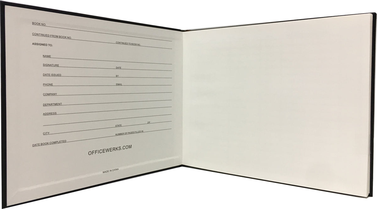 Officewerks Visitors Register & Guest Book, 120 Pages, 8 7/8" X 7", Black Hardbound Cover, Durable Smyth Sewn Binding