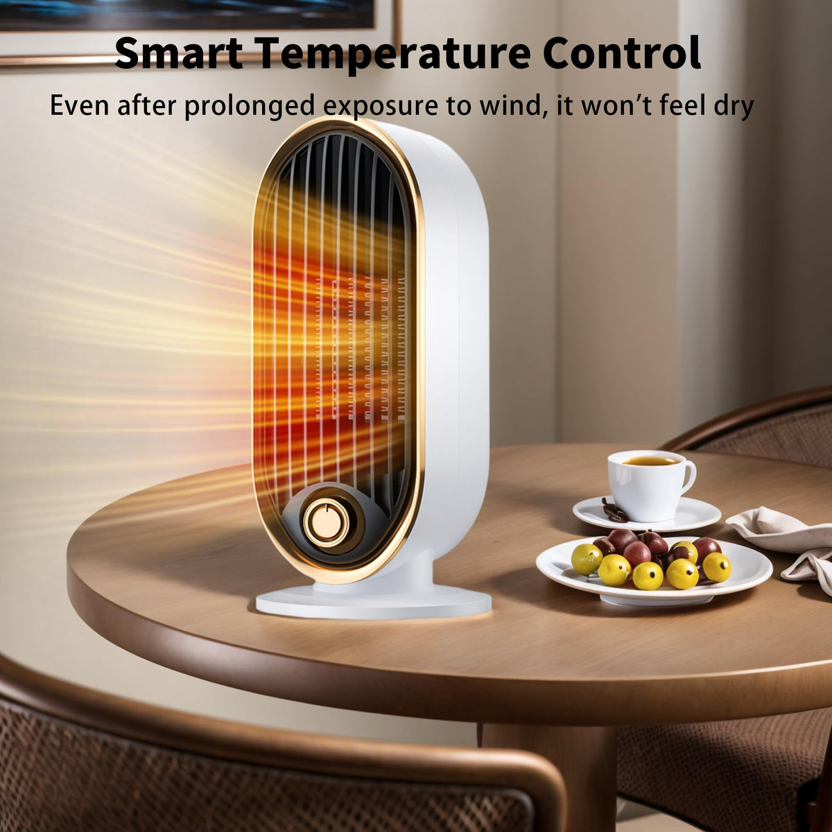 Space Heater, 800 Watts Space Heaters for Indoor Use, Tip-Over Protection, Fast Heat, Thermostat, Desktop and Floor, Small Portable Space Heater for Bedroom, Office, Dorm, Living room, Garage