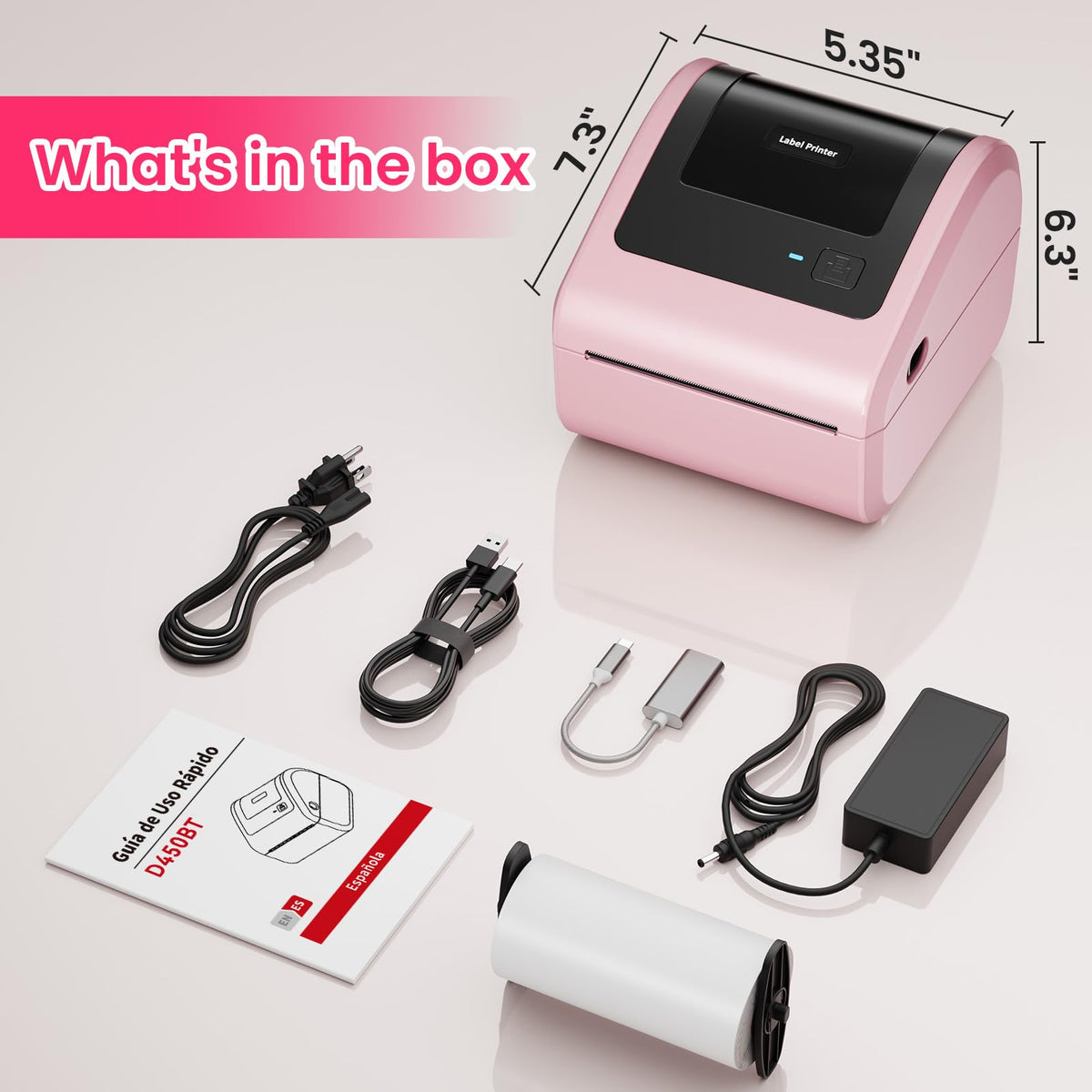 Omezizy Bluetooth Thermal Label Printer 4x6 - D450BT Shipping Label Printer for Small Business, Shipping Packages, Office, Home, Compatible with USPS, Shopify, Amazon, Tiktok