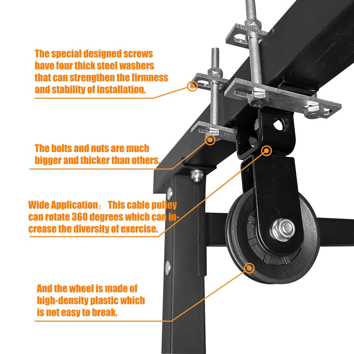 Upgraded Cable Pulley System Gym, LAT Pull Down Machine for Home Gym Equipment, Weight Pulley System for Cable Machine, LAT Pulley System Gym for Strength Training Power Cages, Power Racks (Style 4)