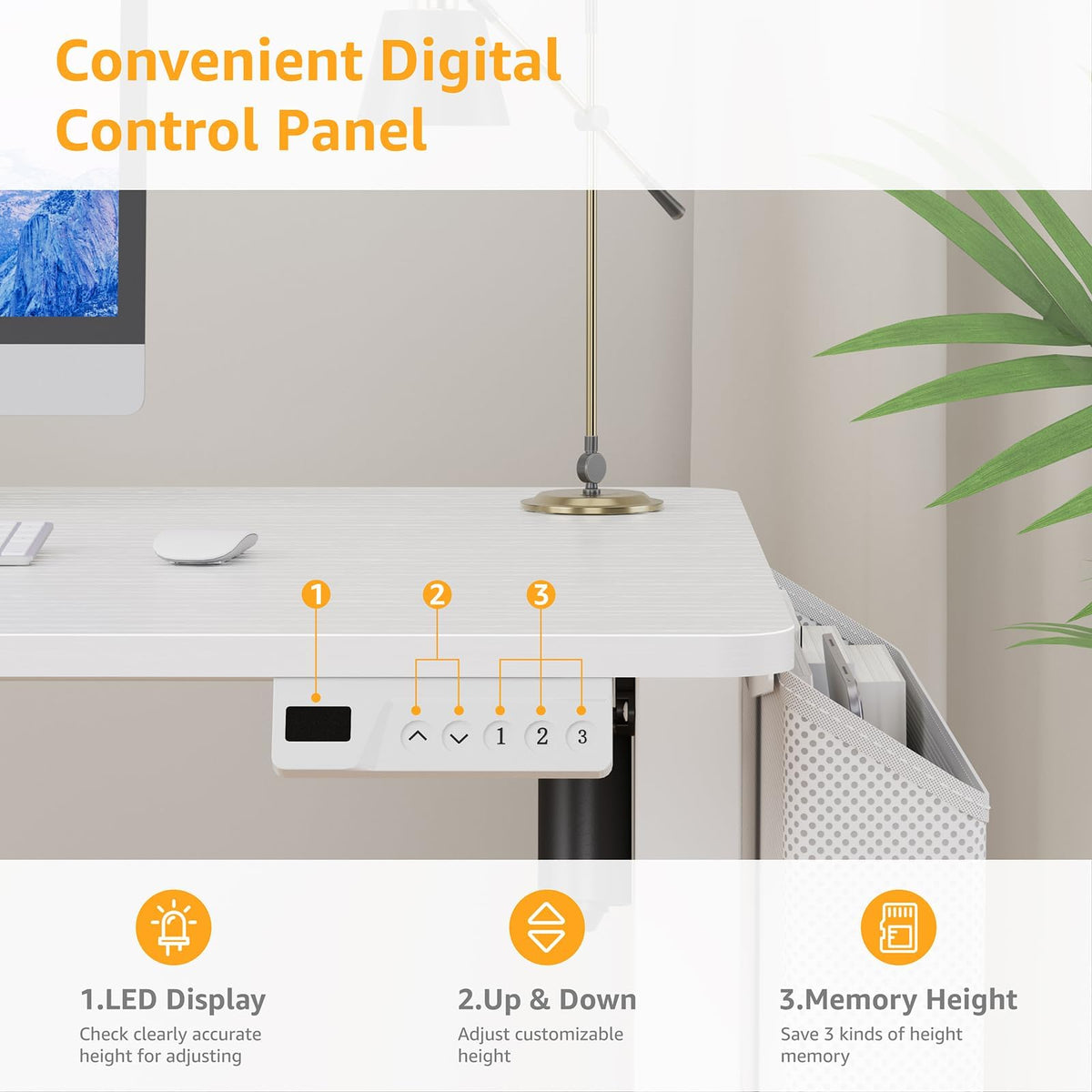 KLUVIS White Electric Standing Desk - 32 Inch Small Adjustable Height Stand up Desk for Writing Study Work, Mini Sit to Stand Desks Workstation for Small Space Adult Boys Girls Bedroom Home Office