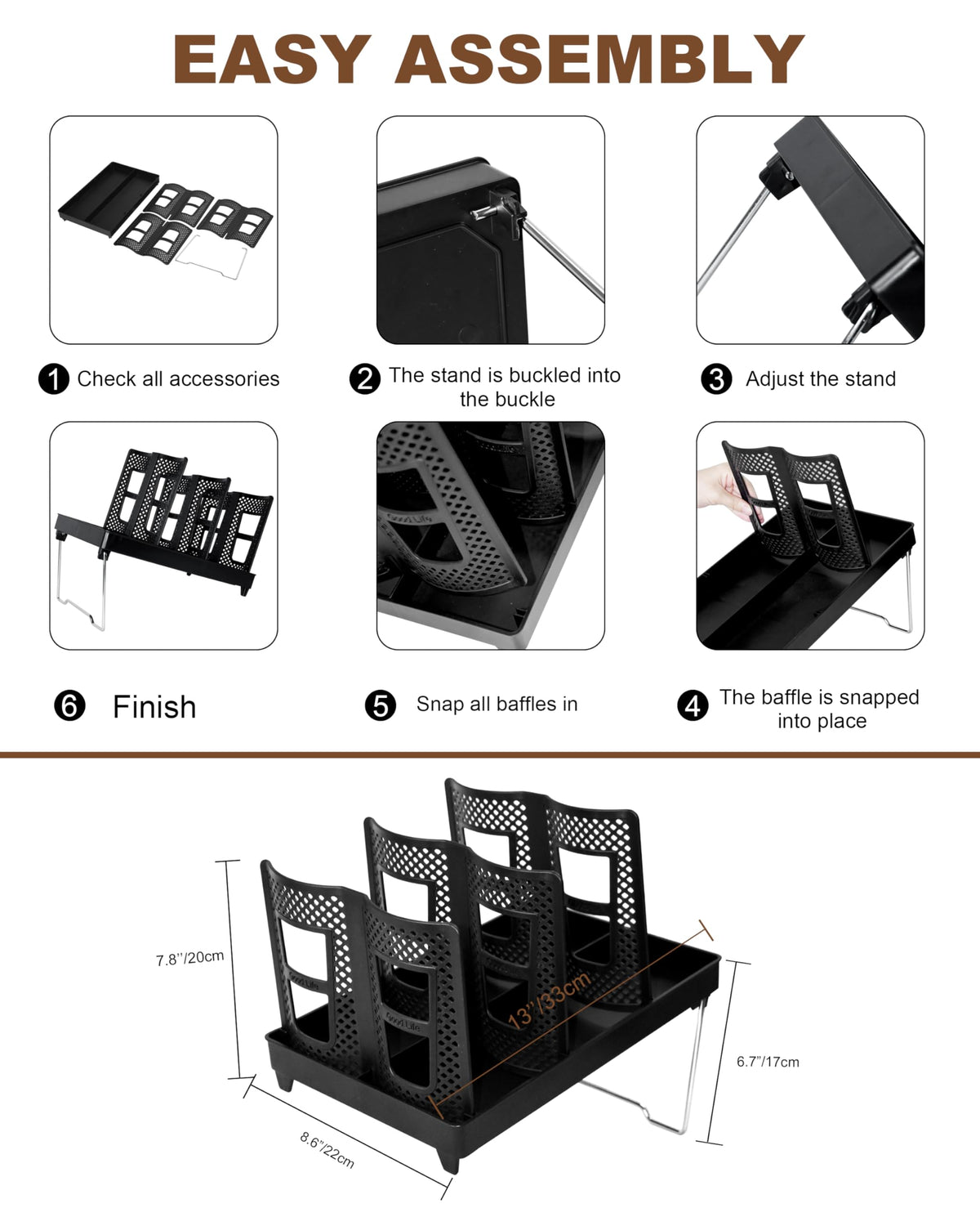 Coffee Cup Holder,Cup and Lid Dispenser with Stand,Disposable Cups Organizer,6 Slots,for Coffee Station,Bar,Office,Home,Restaurant,Breakroom,Countertop